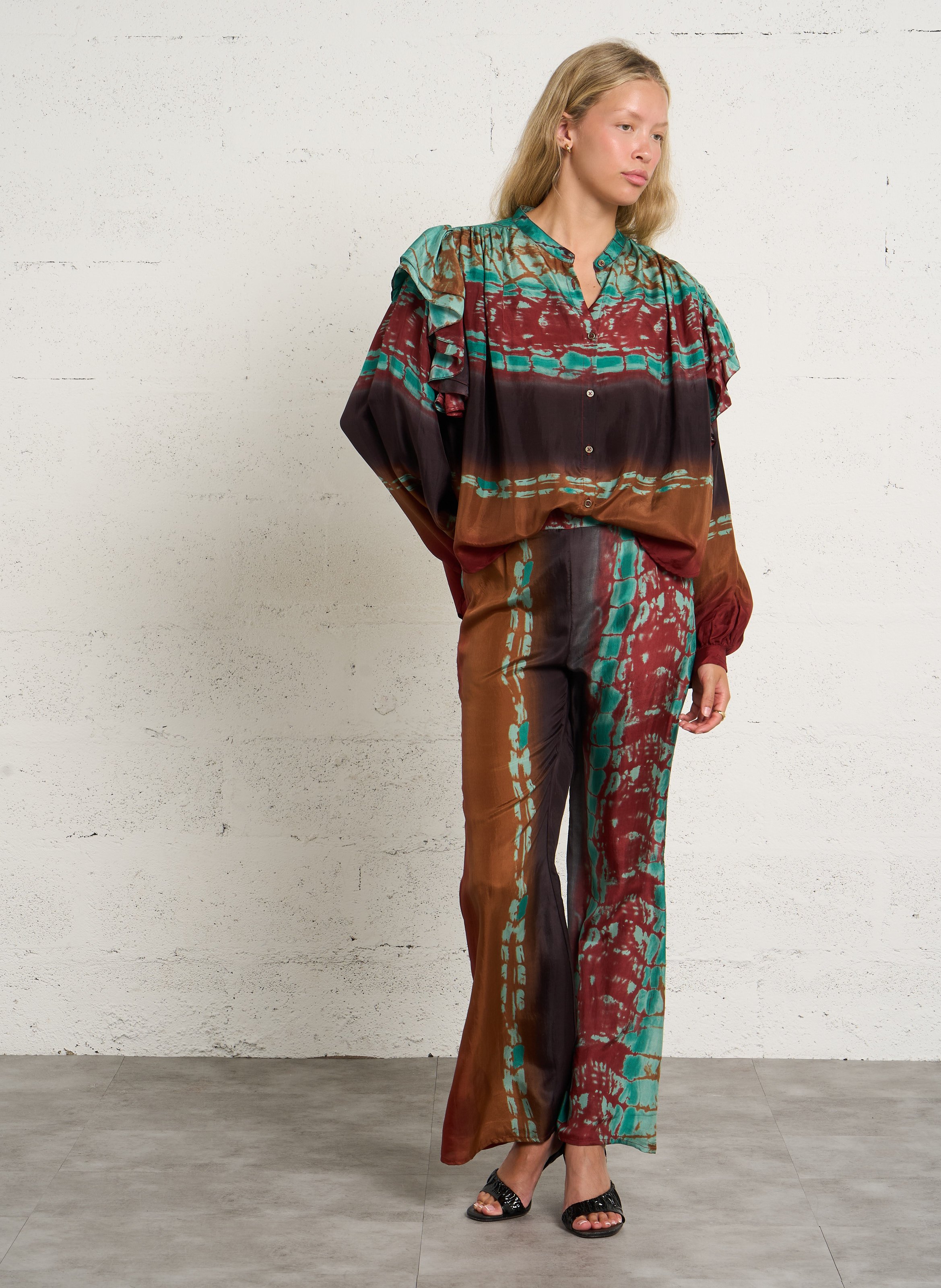 Printed blouse with round neckline MES DEMOISELLES Multicolored