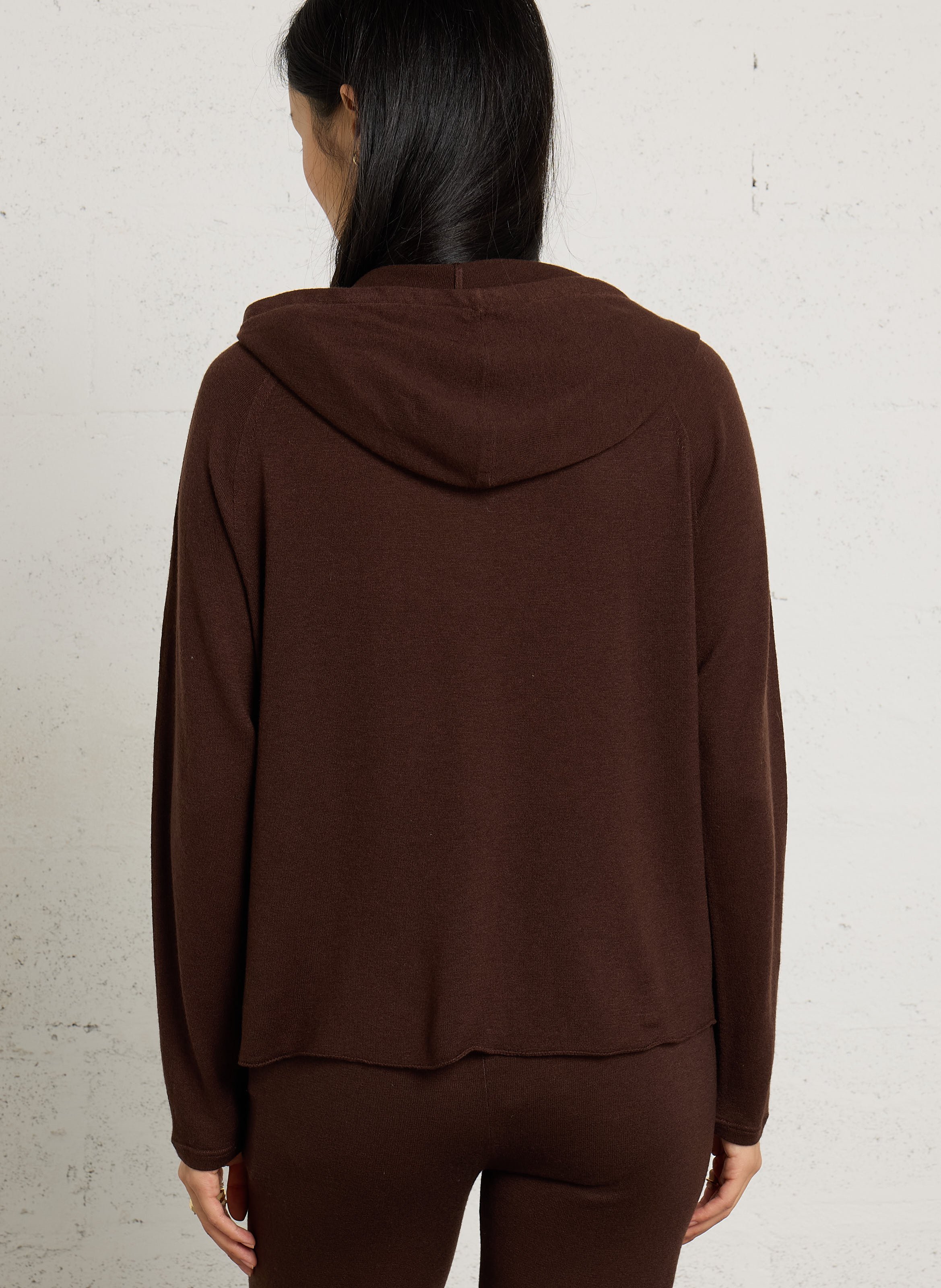 Hoodie van kasjmier MAJESTIC FILATURES Bruin