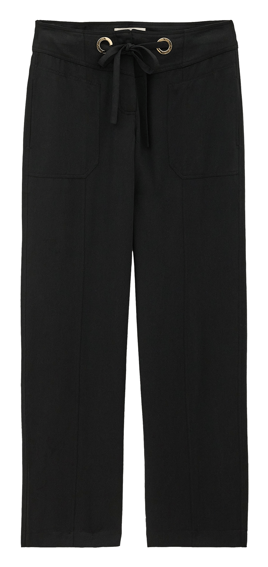 Hoch sitzende Fließhose in Uni-Farbe BA&SH Schwarz