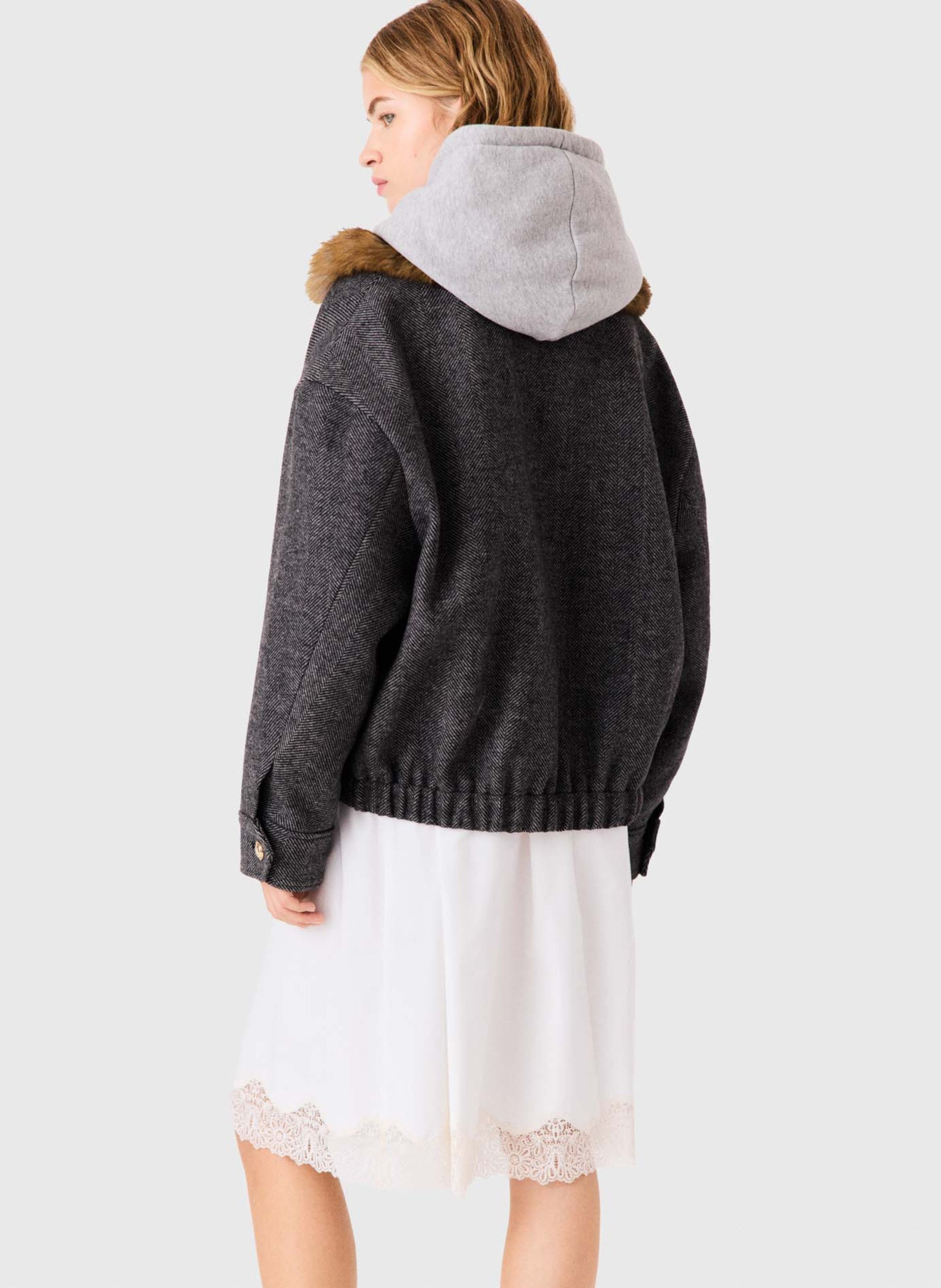 Oversized wool-blend jacket MAJE Grey