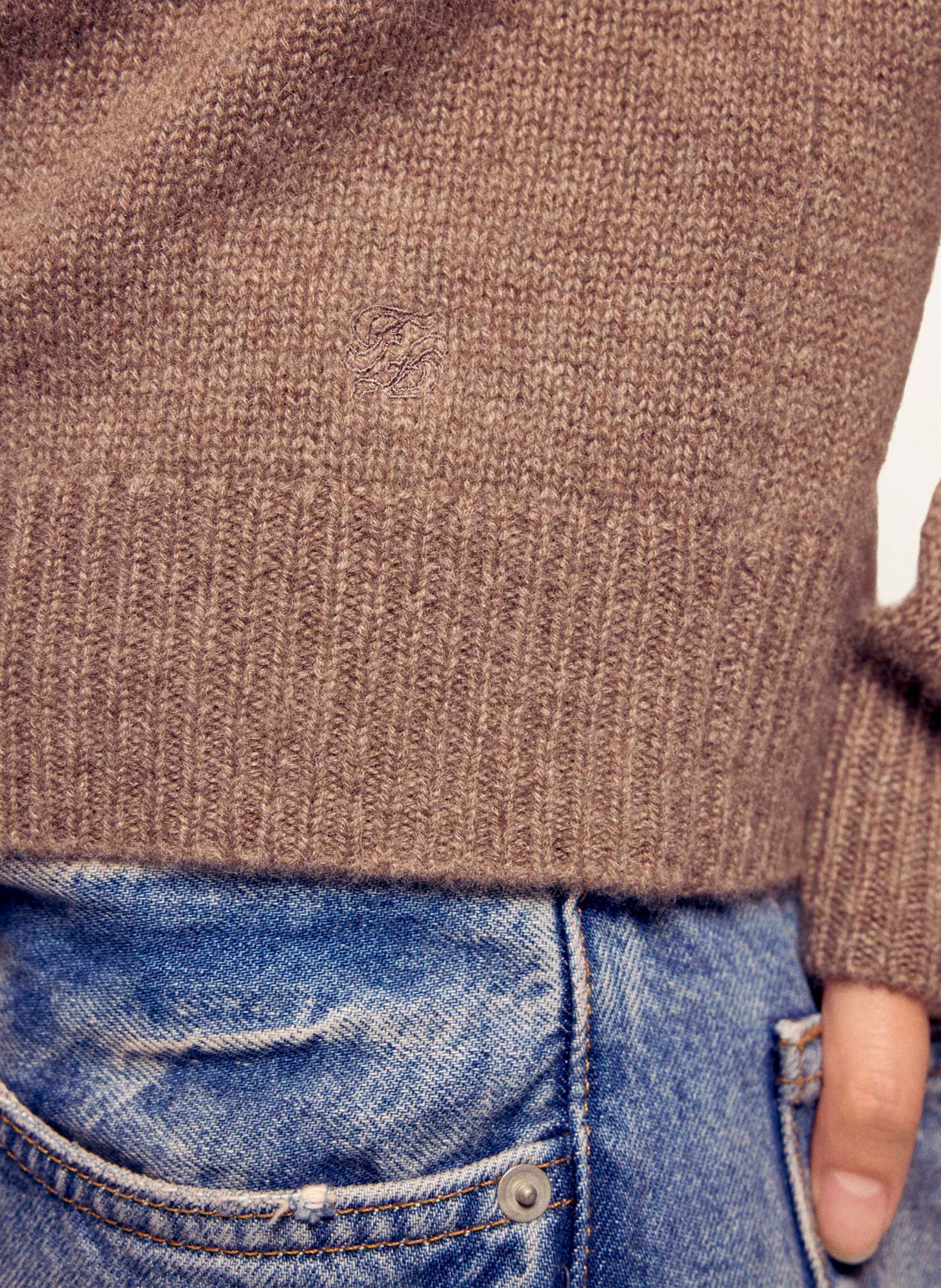 Gerader Rundhals-Pullover aus Kaschmir | Beige FROM FUTURE Damen