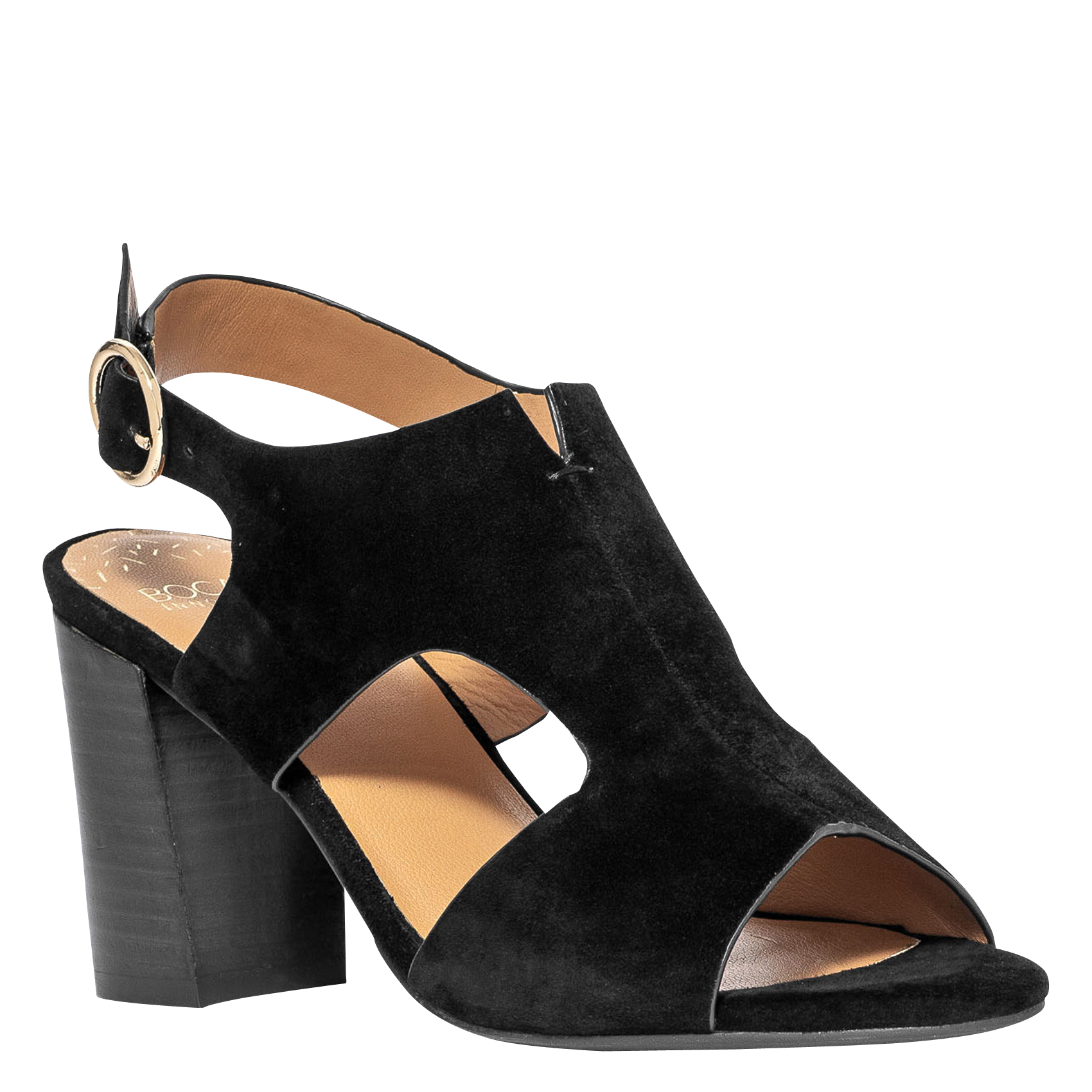 Sandales à talon en cuir velours BOCAGE Noir