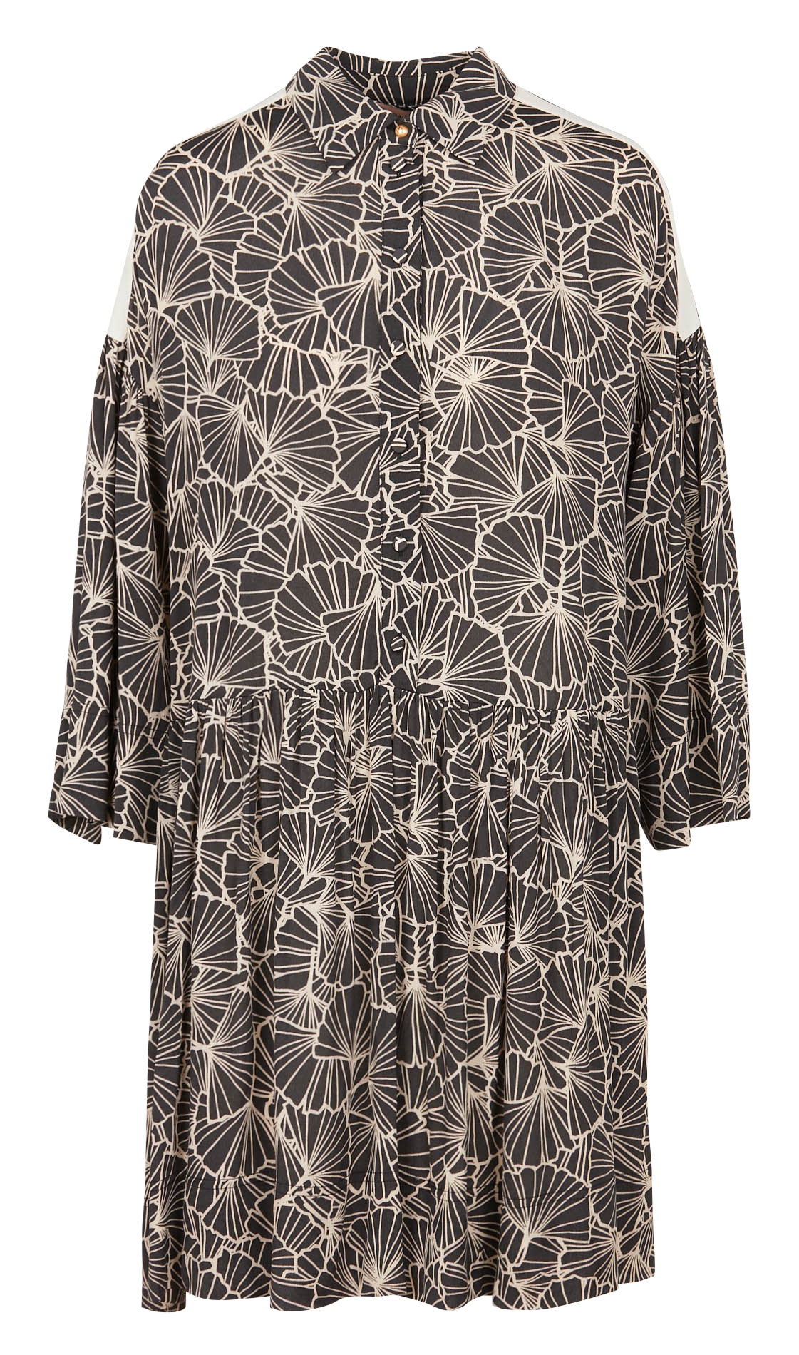 Short printed ruffled dress TWINSET Brown