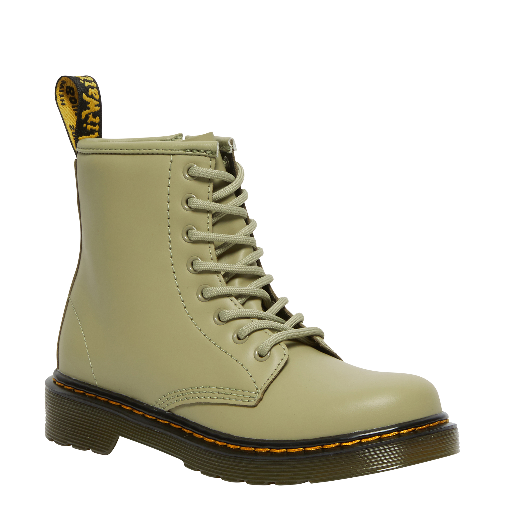 Leather mid-calf boots DR. MARTENS Khaki