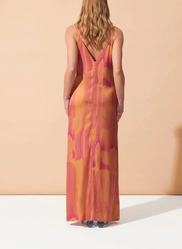 Long printed V-neck dress FETE IMPERIALE Multicolored