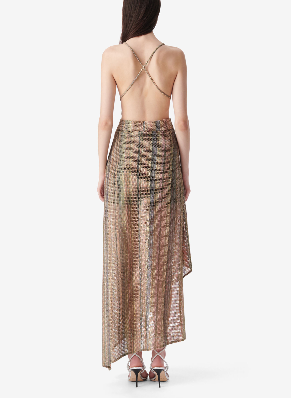Long metallic V-neck dress IRO Multicolored