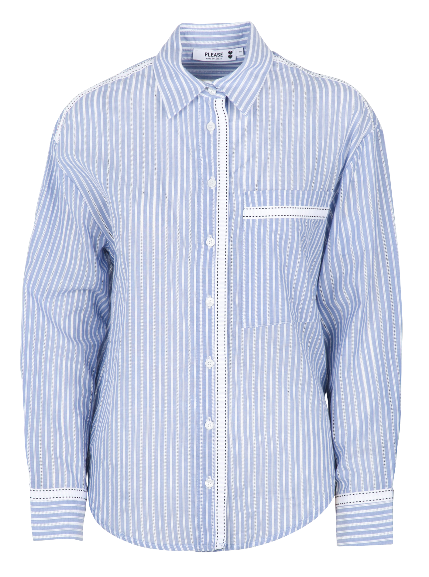 Straight striped cotton shirt PLEASE Multicolored