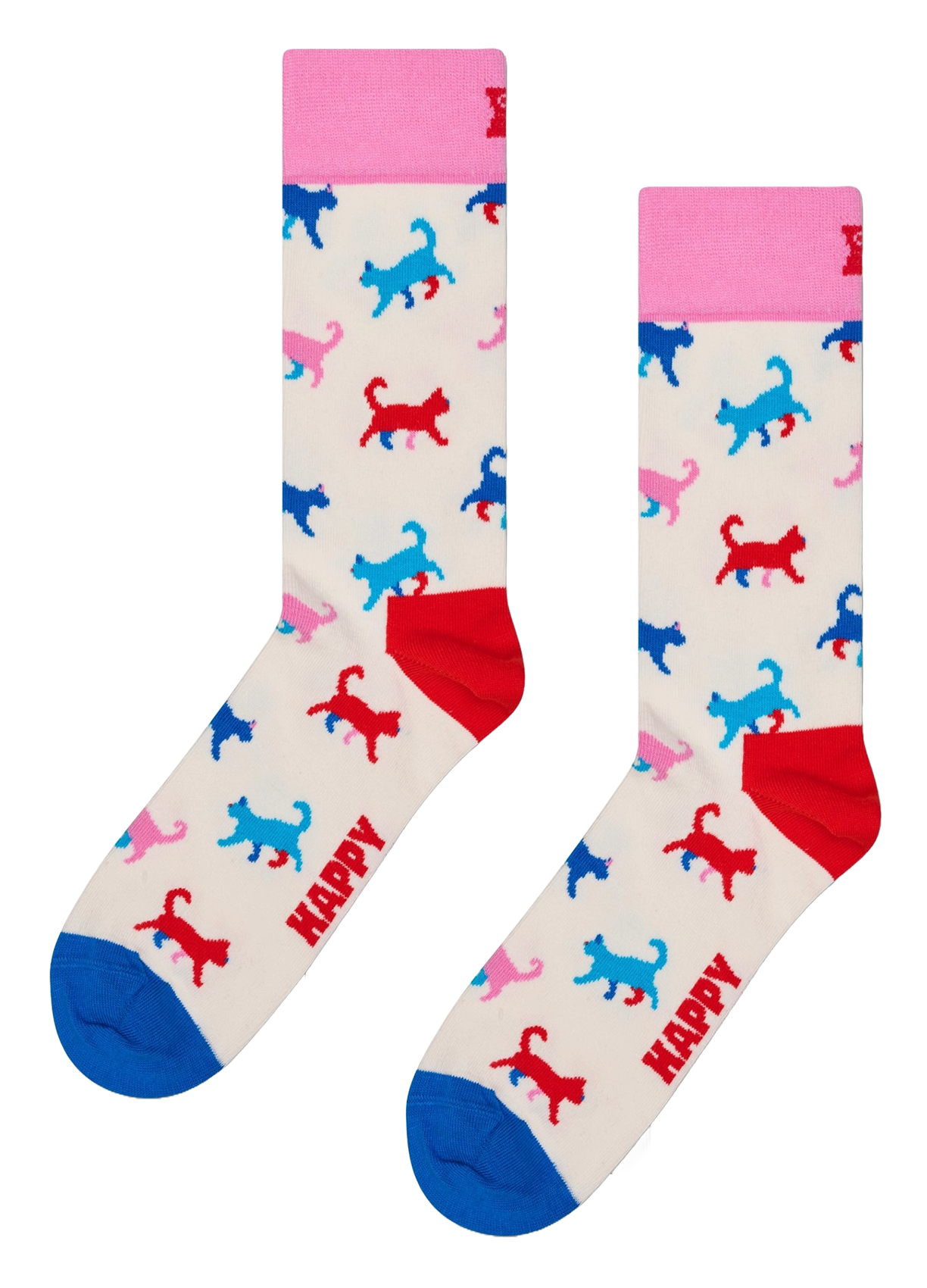 Bedruckte Socken aus Baumwoll-Mix HAPPY SOCKS Weiss