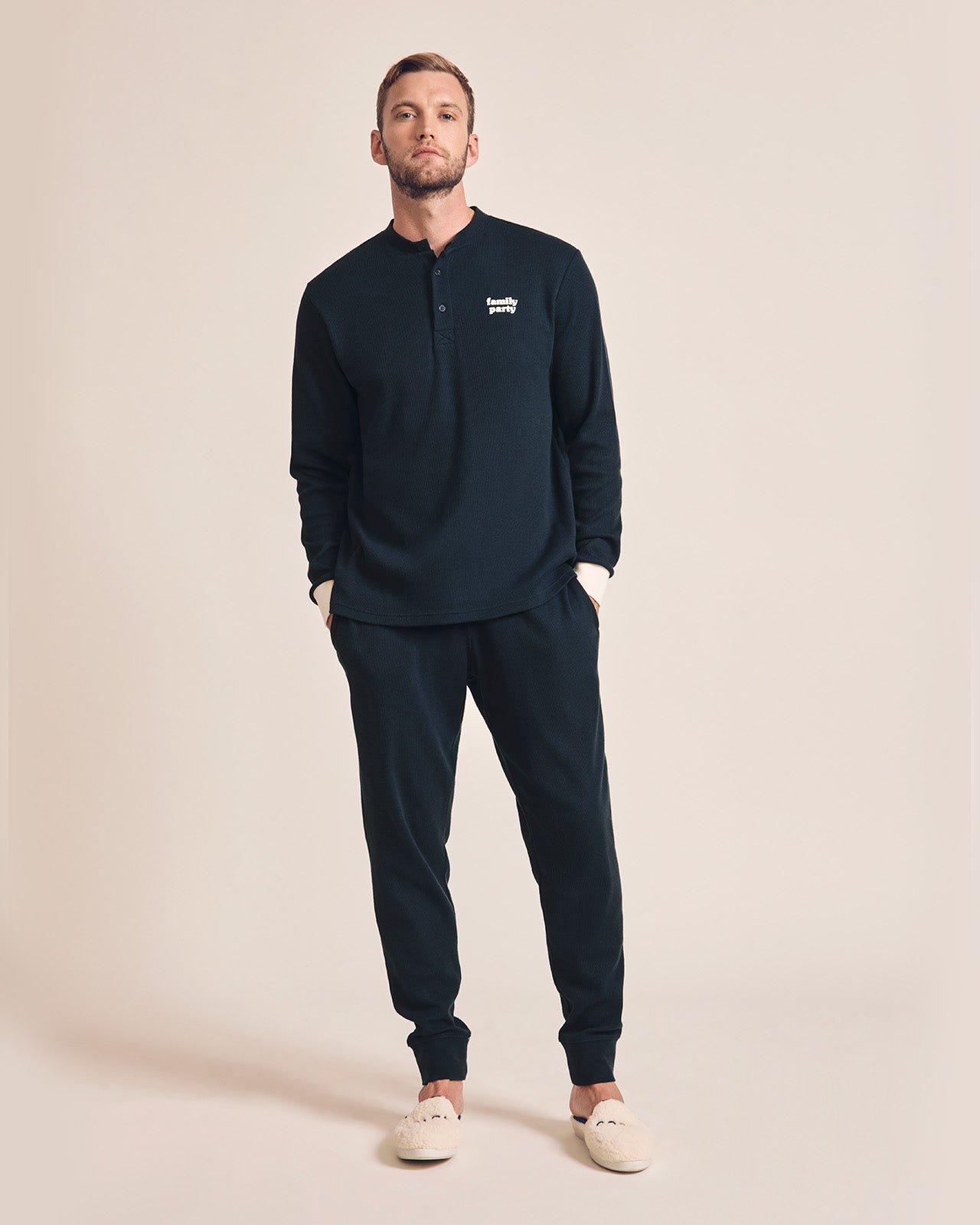 The family party organic honeycomb cotton pajama EMOI EMOI Blue