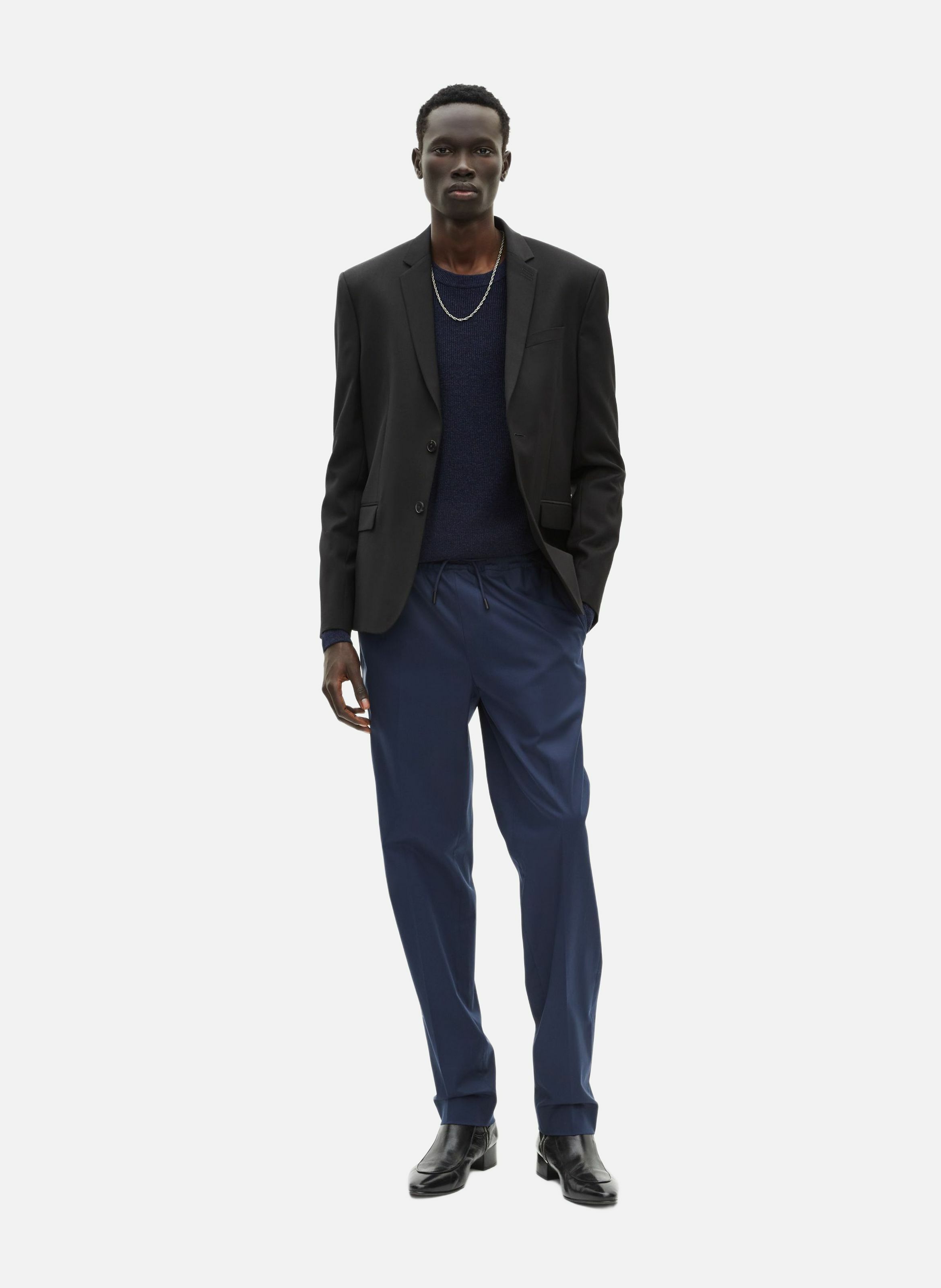 Pantalon taille élastiquée Bleu marine The kooples Homme Place