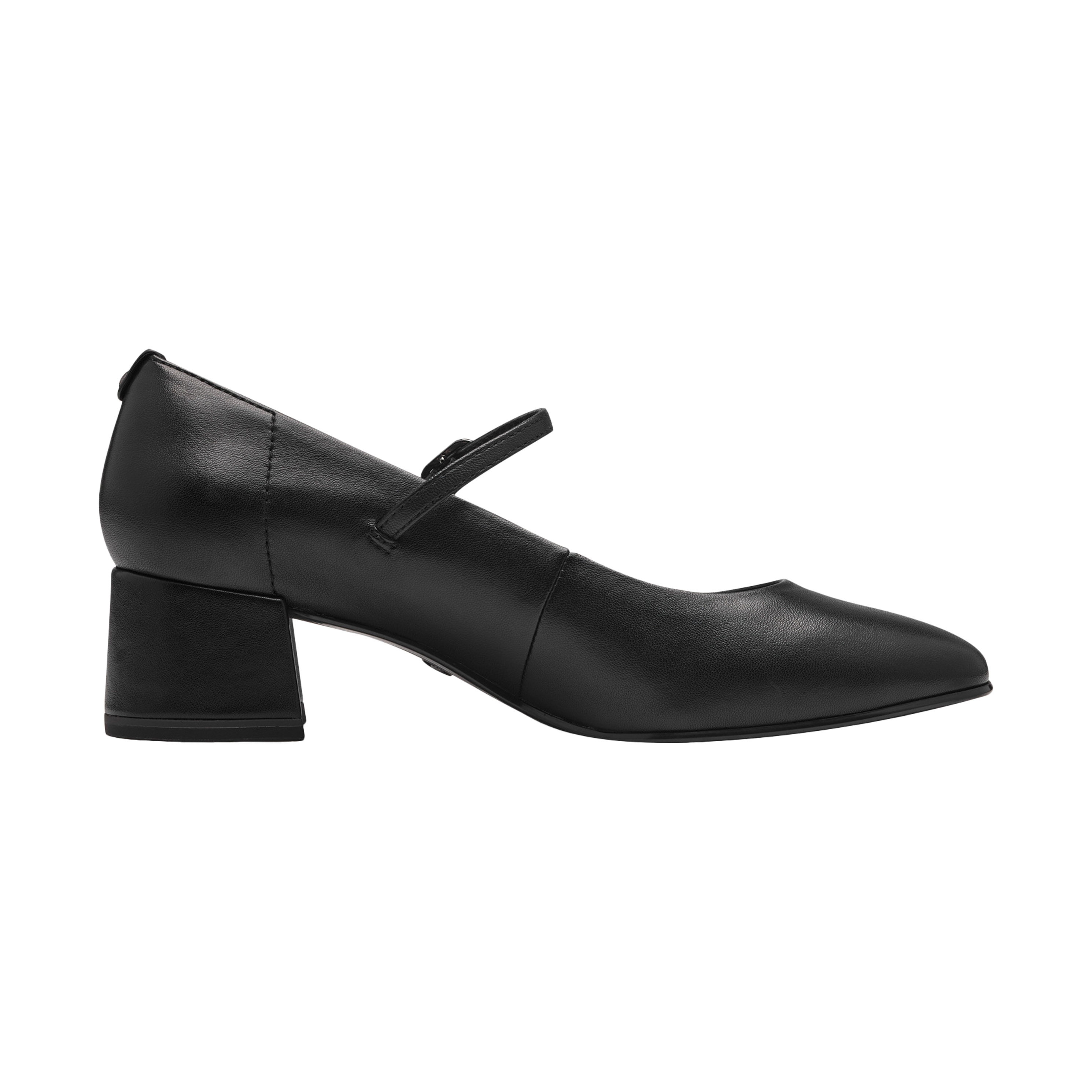 Leather heeled ballet flats TAMARIS Black