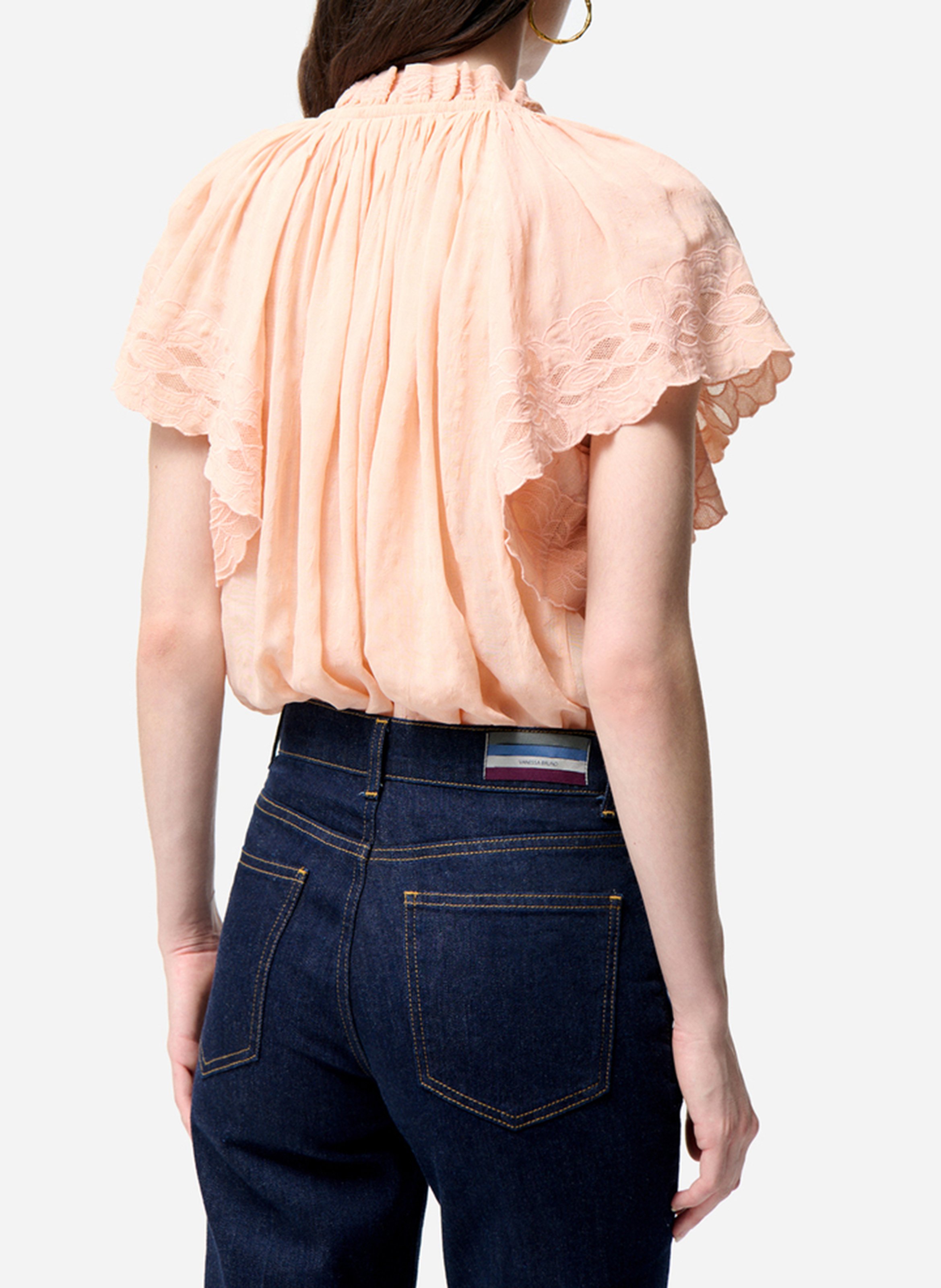 Round neck straight jacquard blouse VANESSA BRUNO Beige