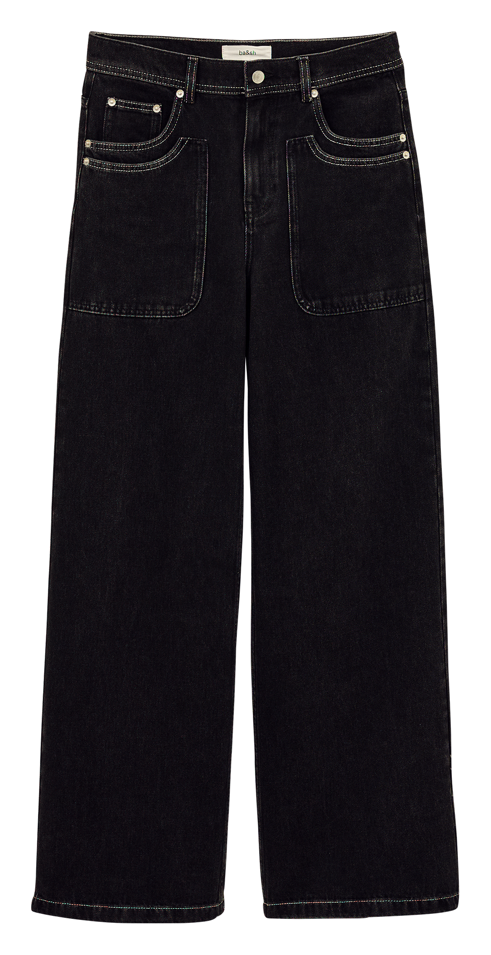 Gekleurde straight-fit jeans met 5 zakken BA&SH Zwart