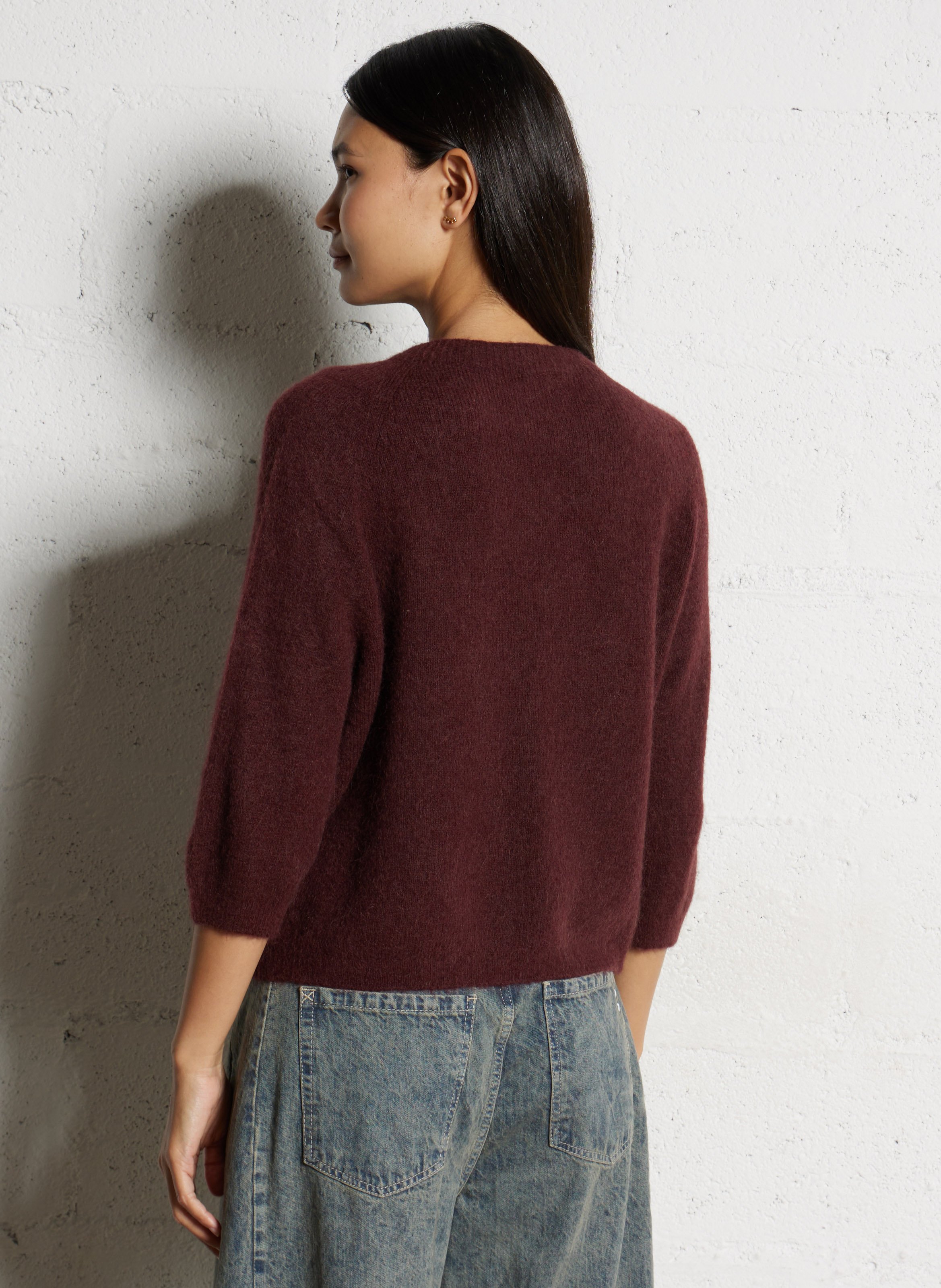 Pull col rond  PLEASE Rouge