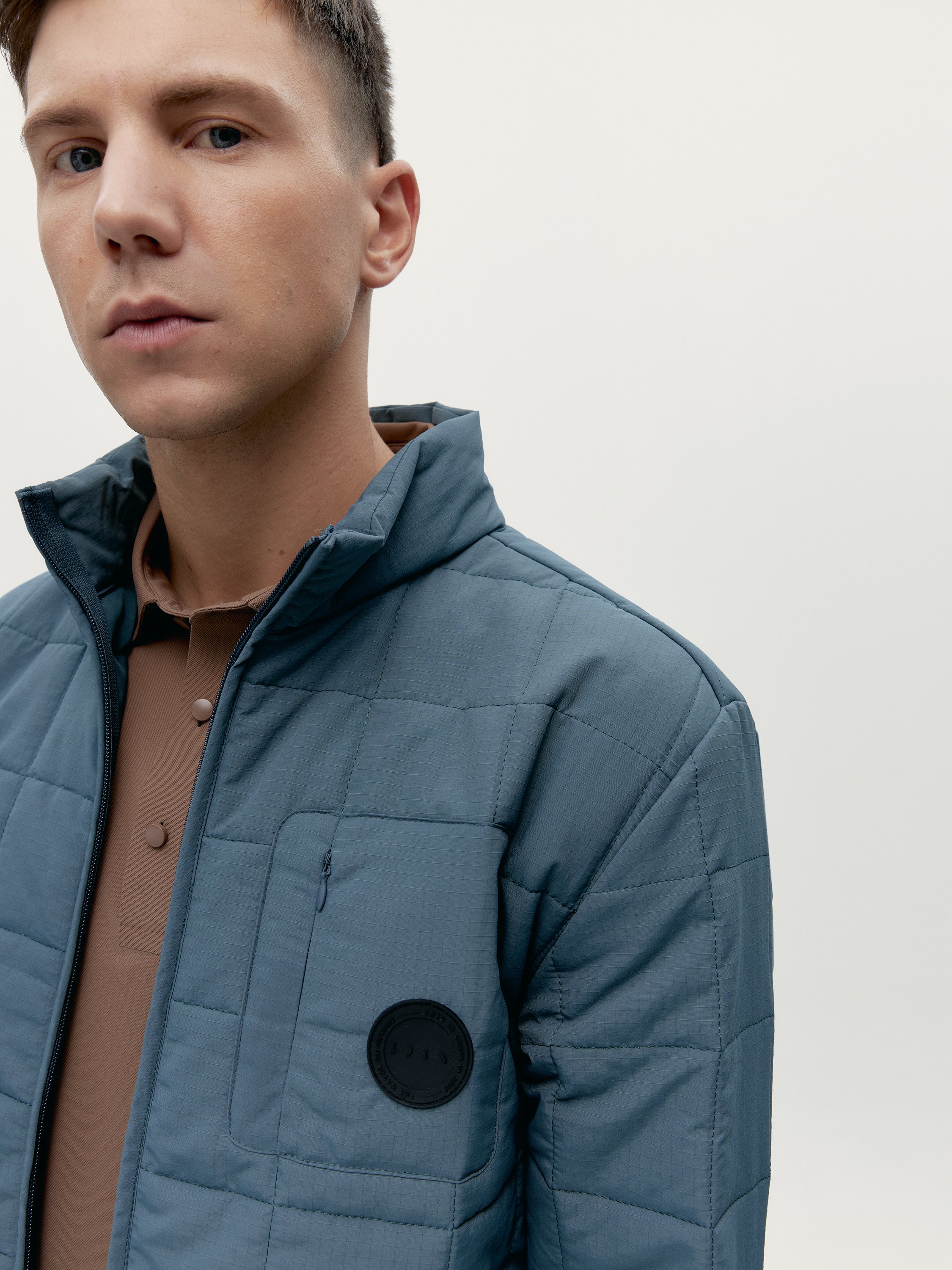 Quilted sports jacket with zipper BORN LIVING YOGA Blue