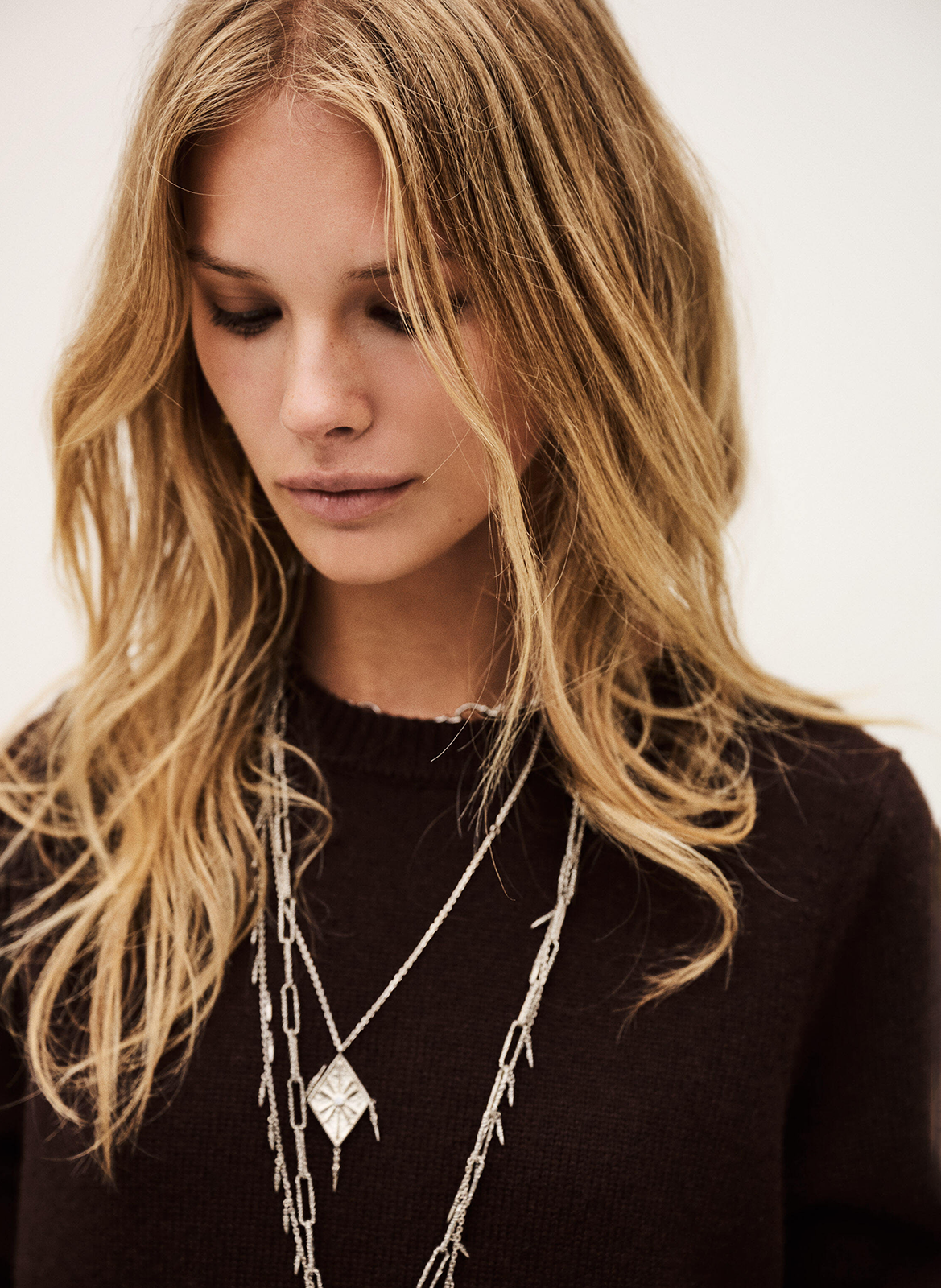 Halflange jurk van wol  BA&SH Bruin