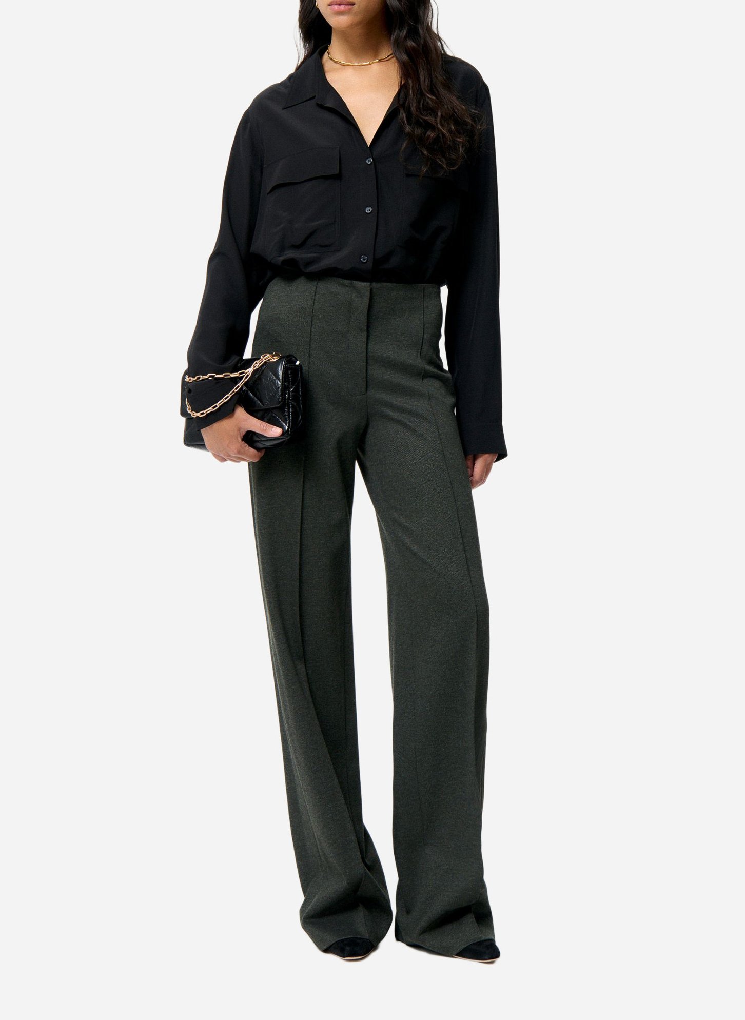 High-waisted straight-leg pants VANESSA BRUNO Green