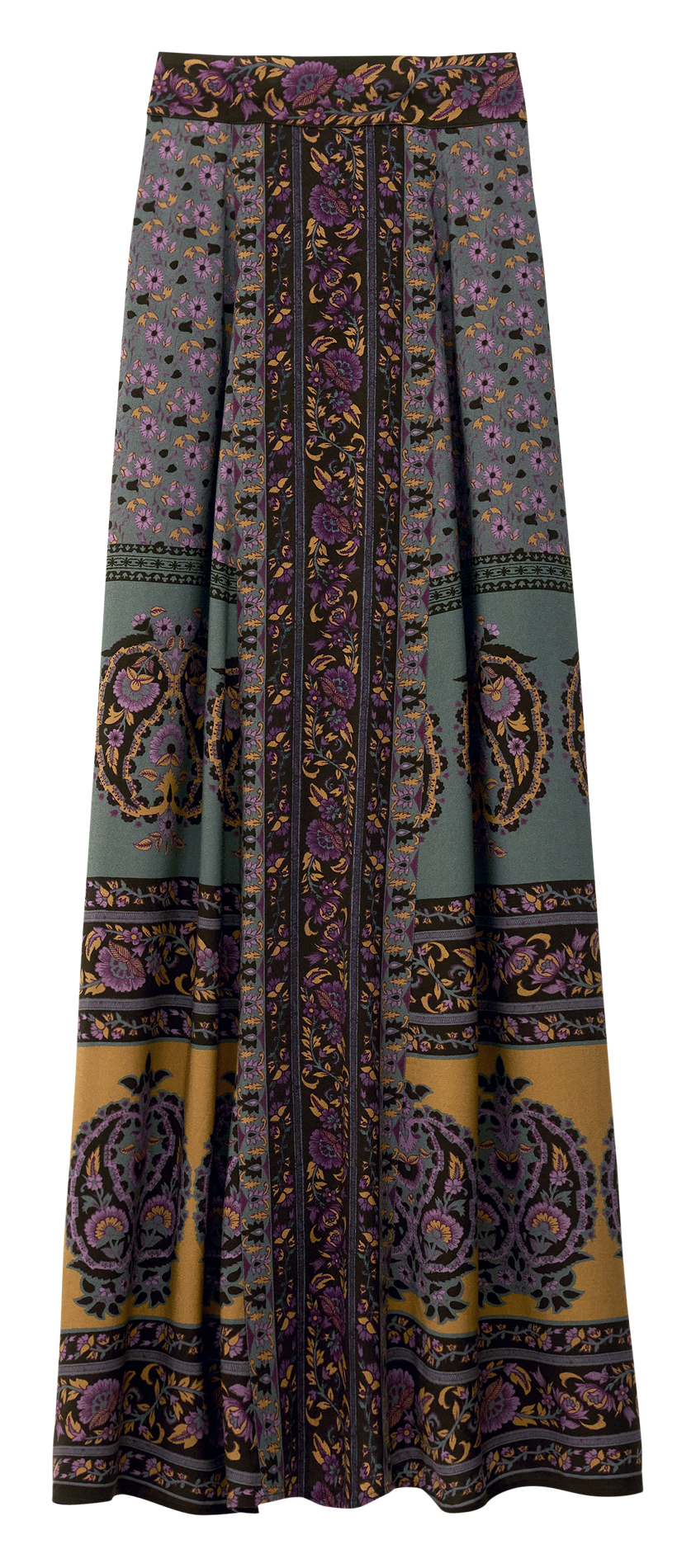 Jupe midi imprimée taille haute BA&SH Marron