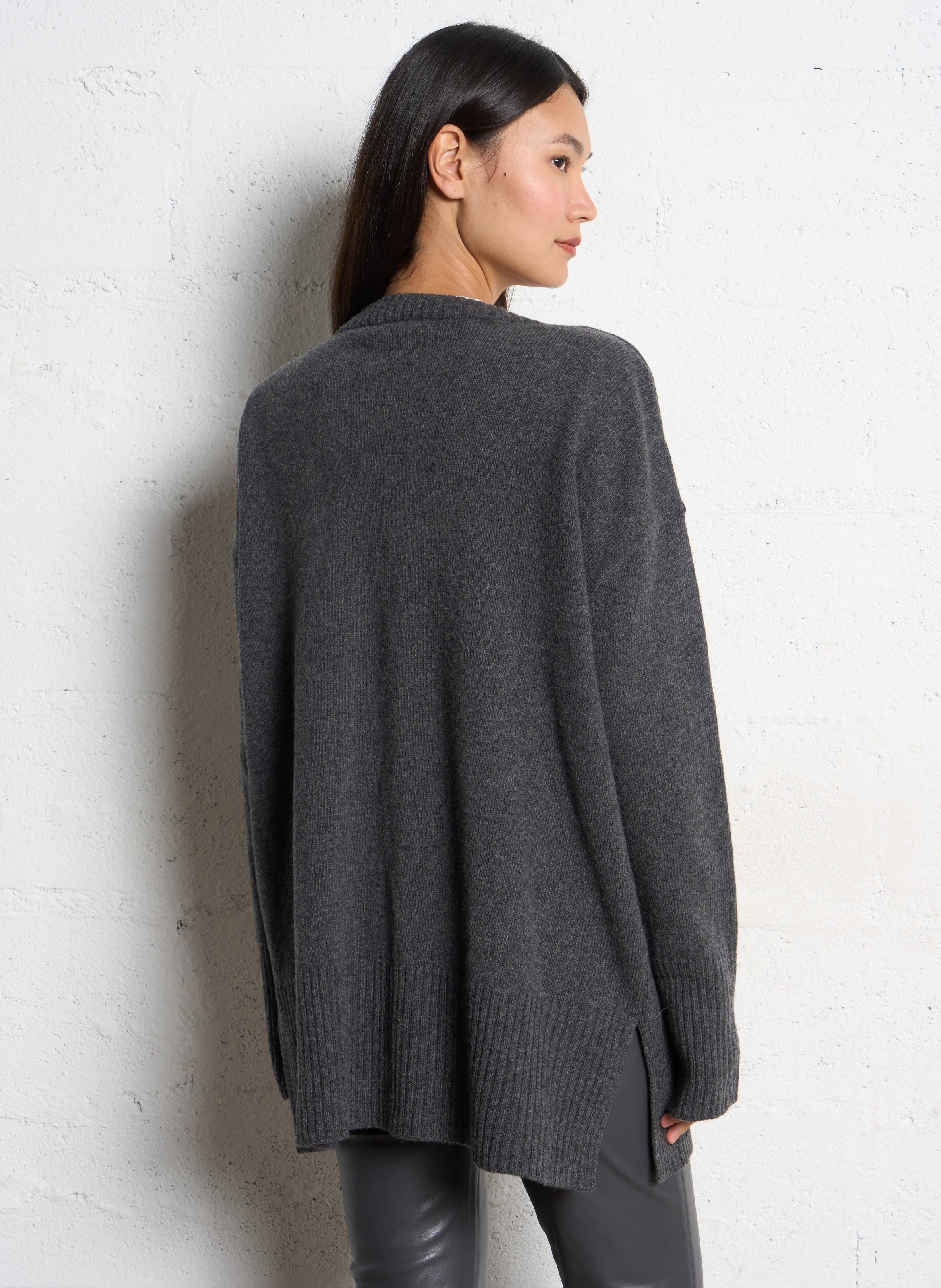 Recht vest van gemengde wol en kasjmier THE NEW SOCIETY Grijs