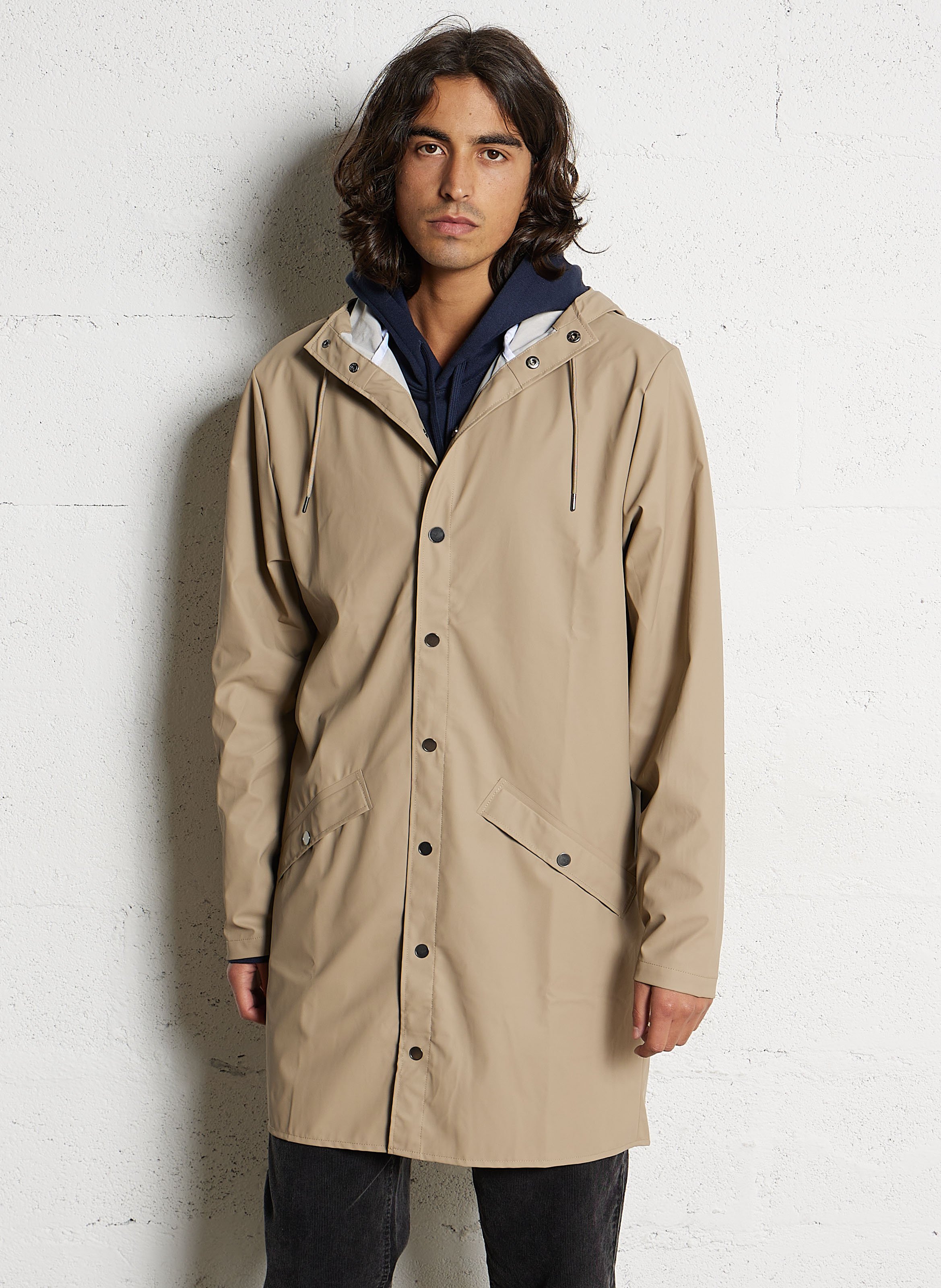 Coupe-vent imperméable à capuche RAINS Beige