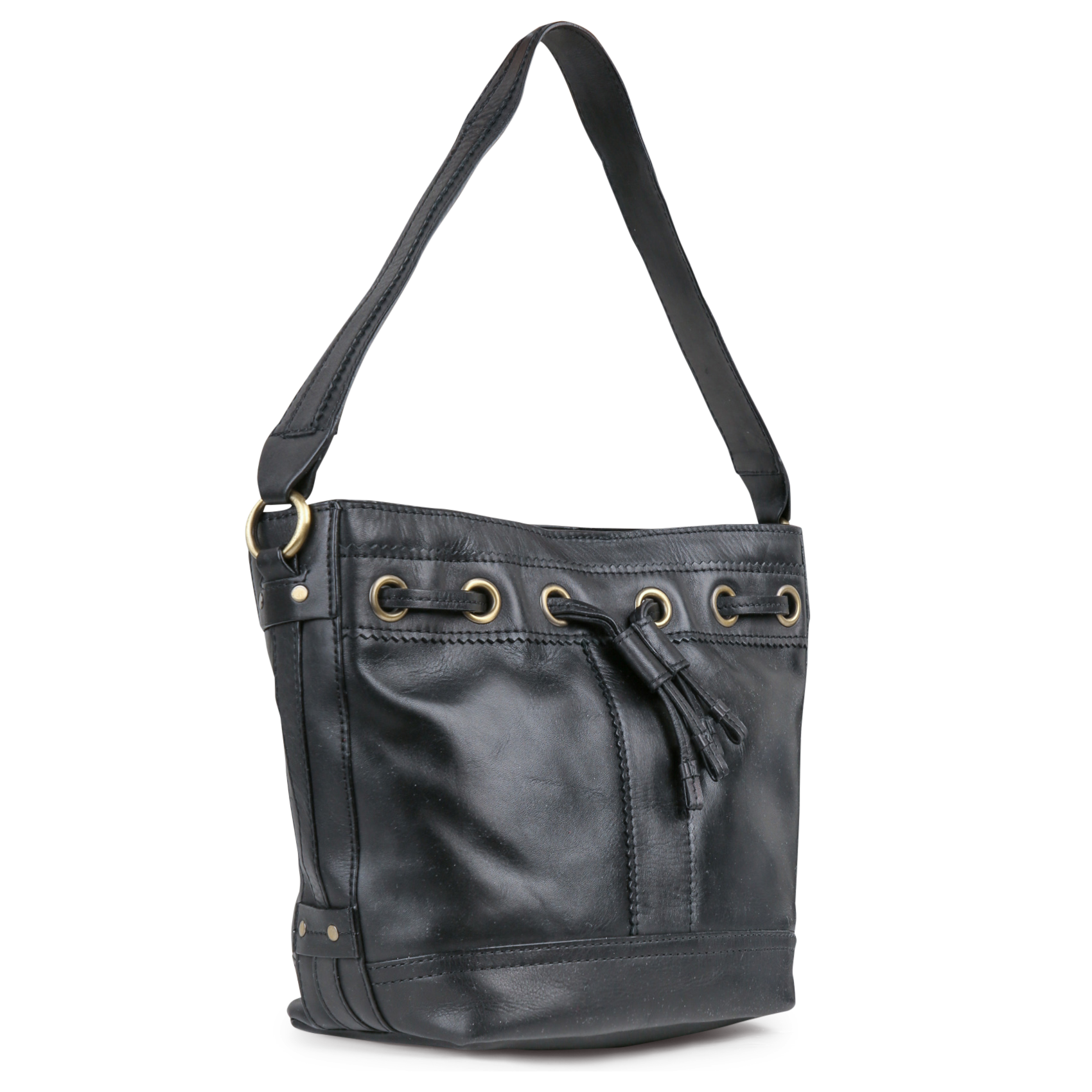 Sac seau en cuir MAISON 123 Noir