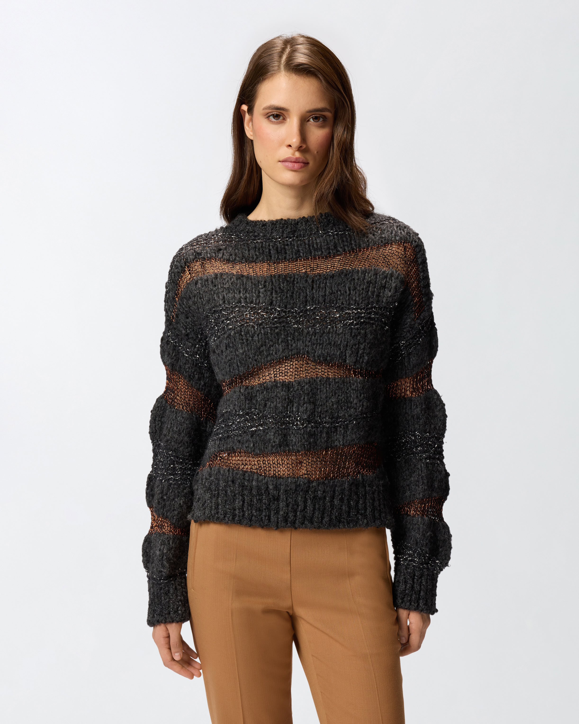 Buttoned jacquard sweater PINKO Multicolored
