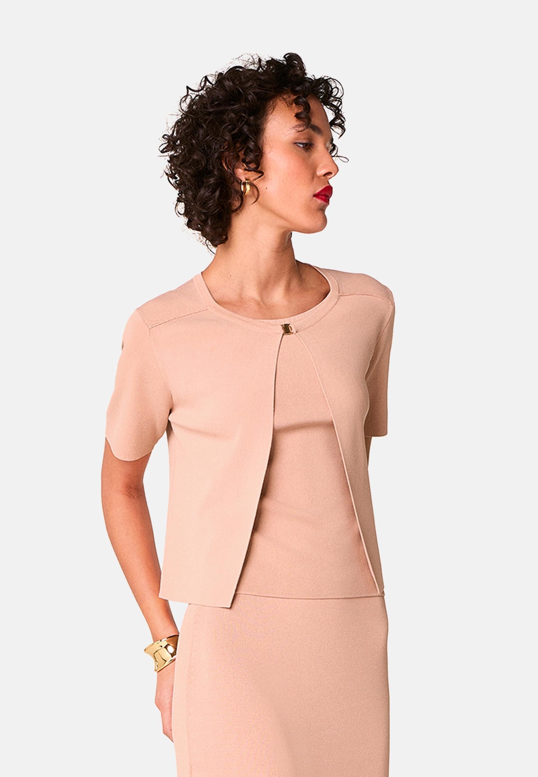 Short-sleeved cropped cardigan RODIER Pink