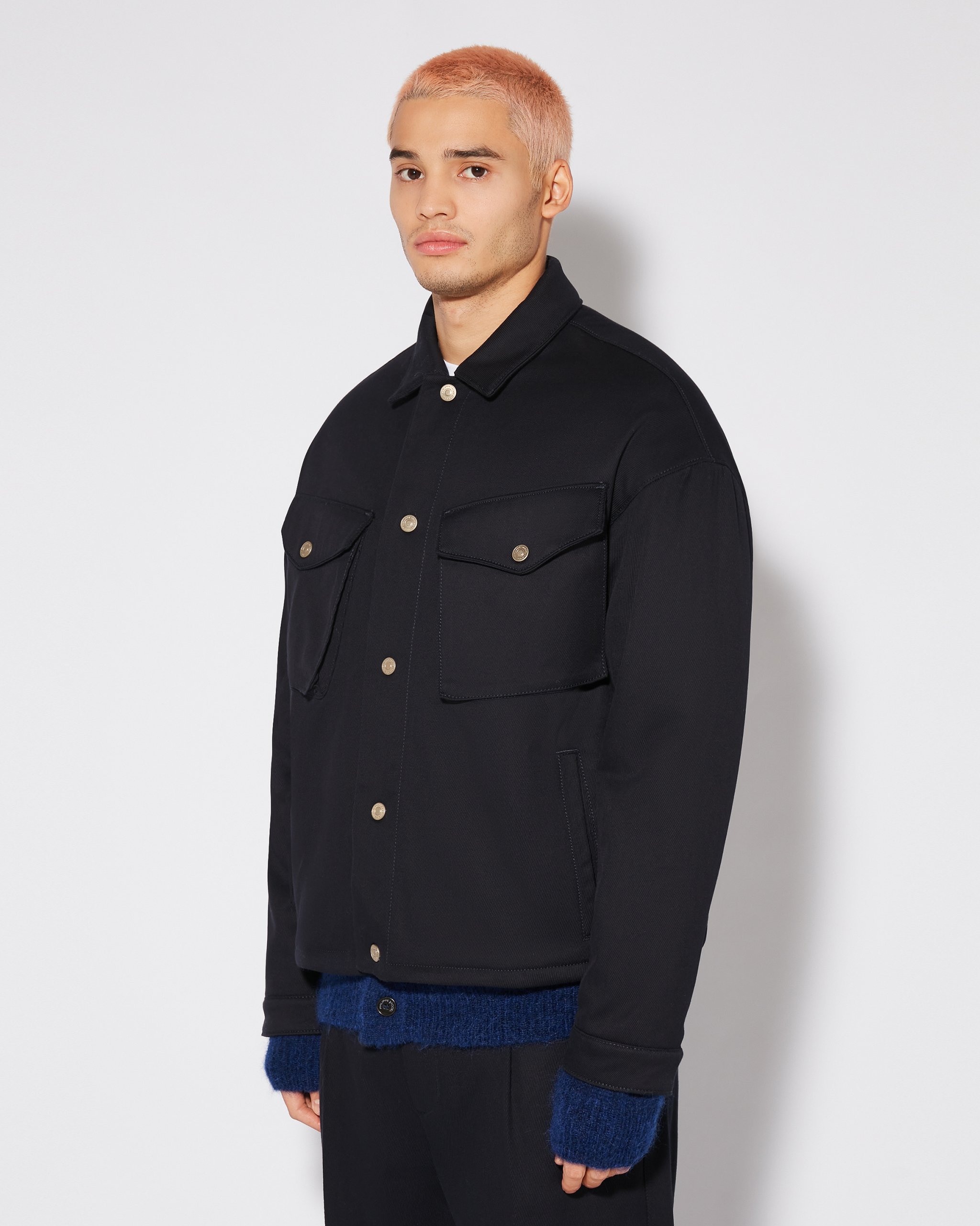 Blended cotton jacket PHILIPPE MODEL Blue