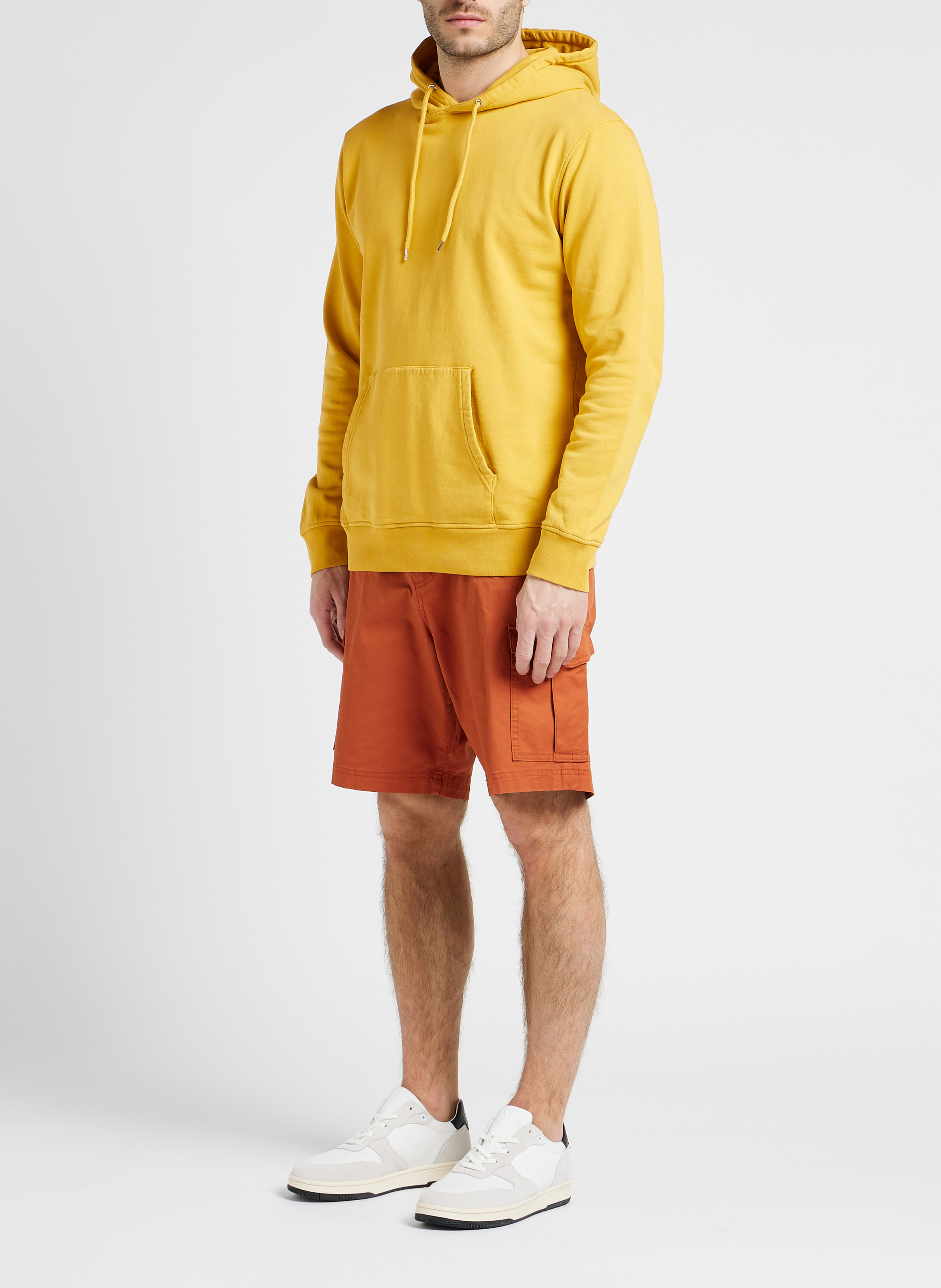 Bermuda droit en coton bio mélangé  SELECTED Orange