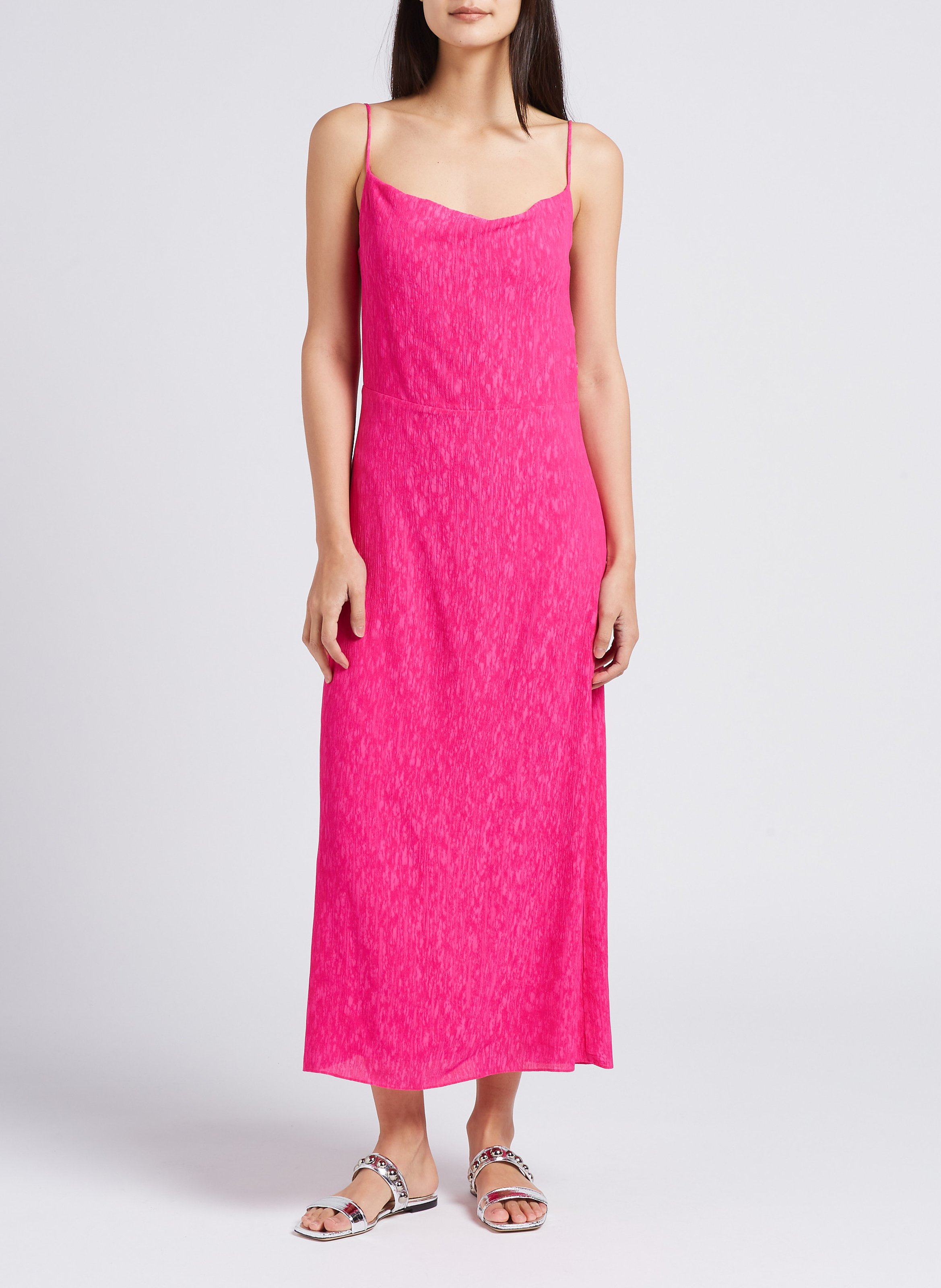 Gerade geschnittenes Midikleid mit eckigem Ausschnitt IRO Rosa