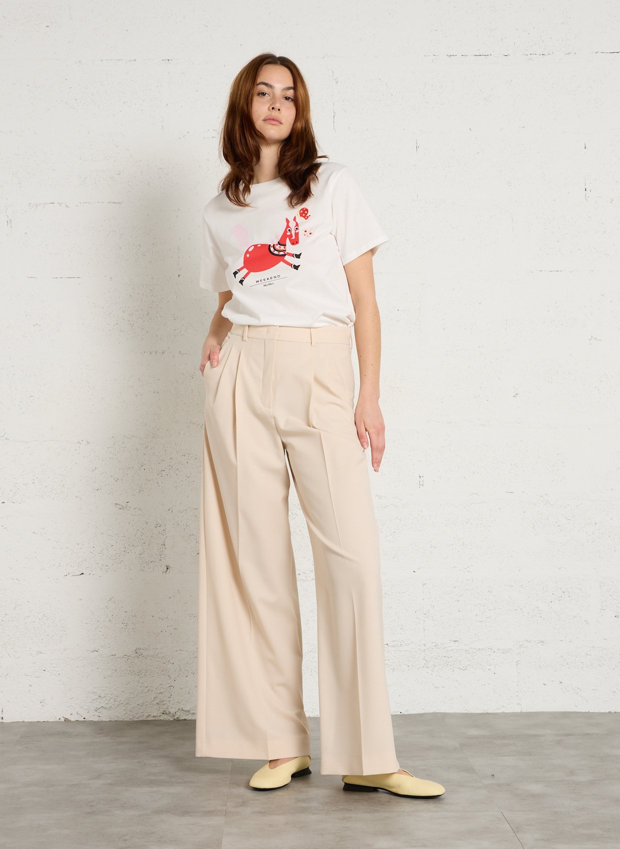 Wijde broek MAX MARA WEEK END Wit