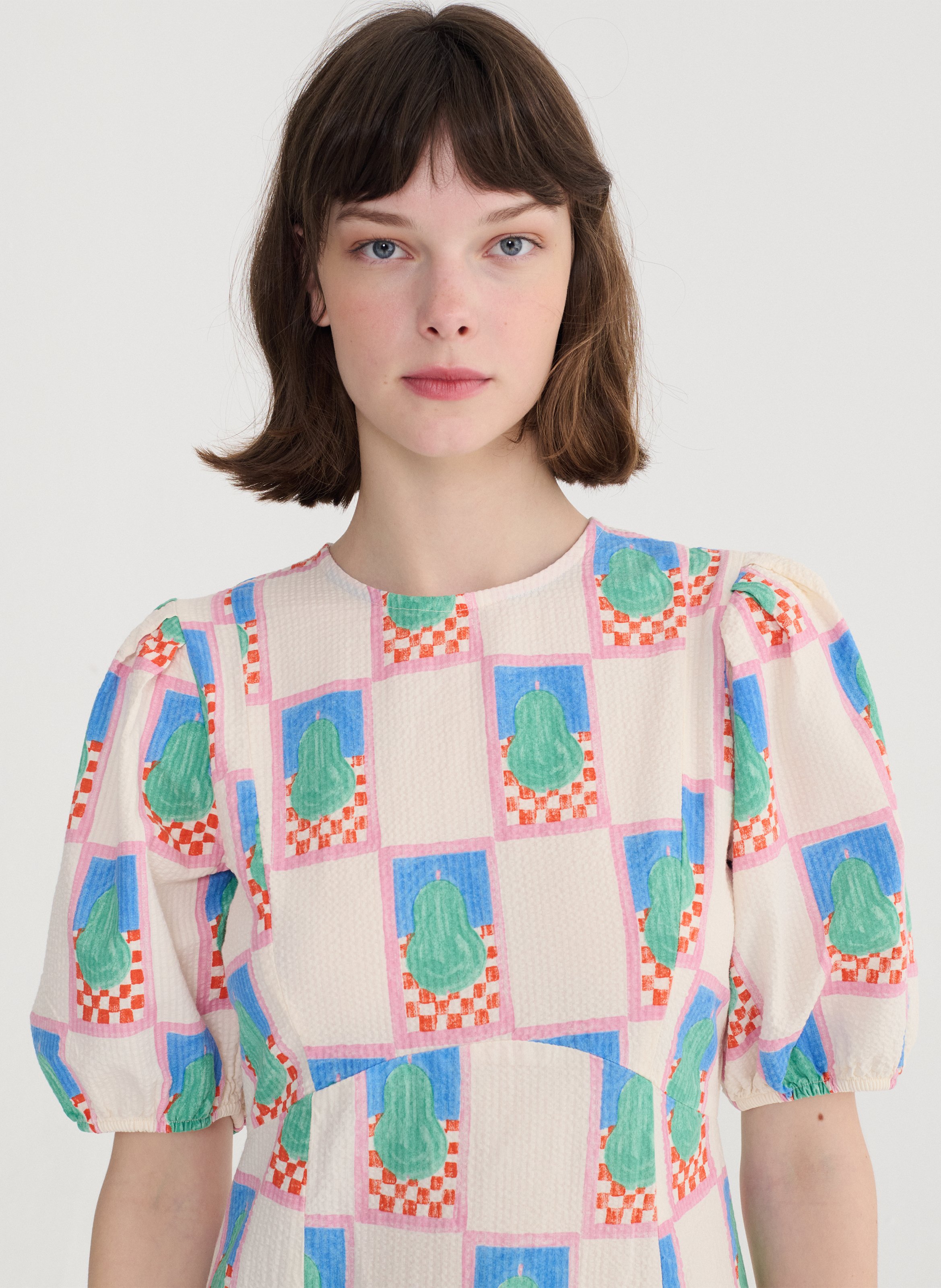 Lange, katoenen jurk met ronde hals en print BOBO CHOSES Veelkleurig