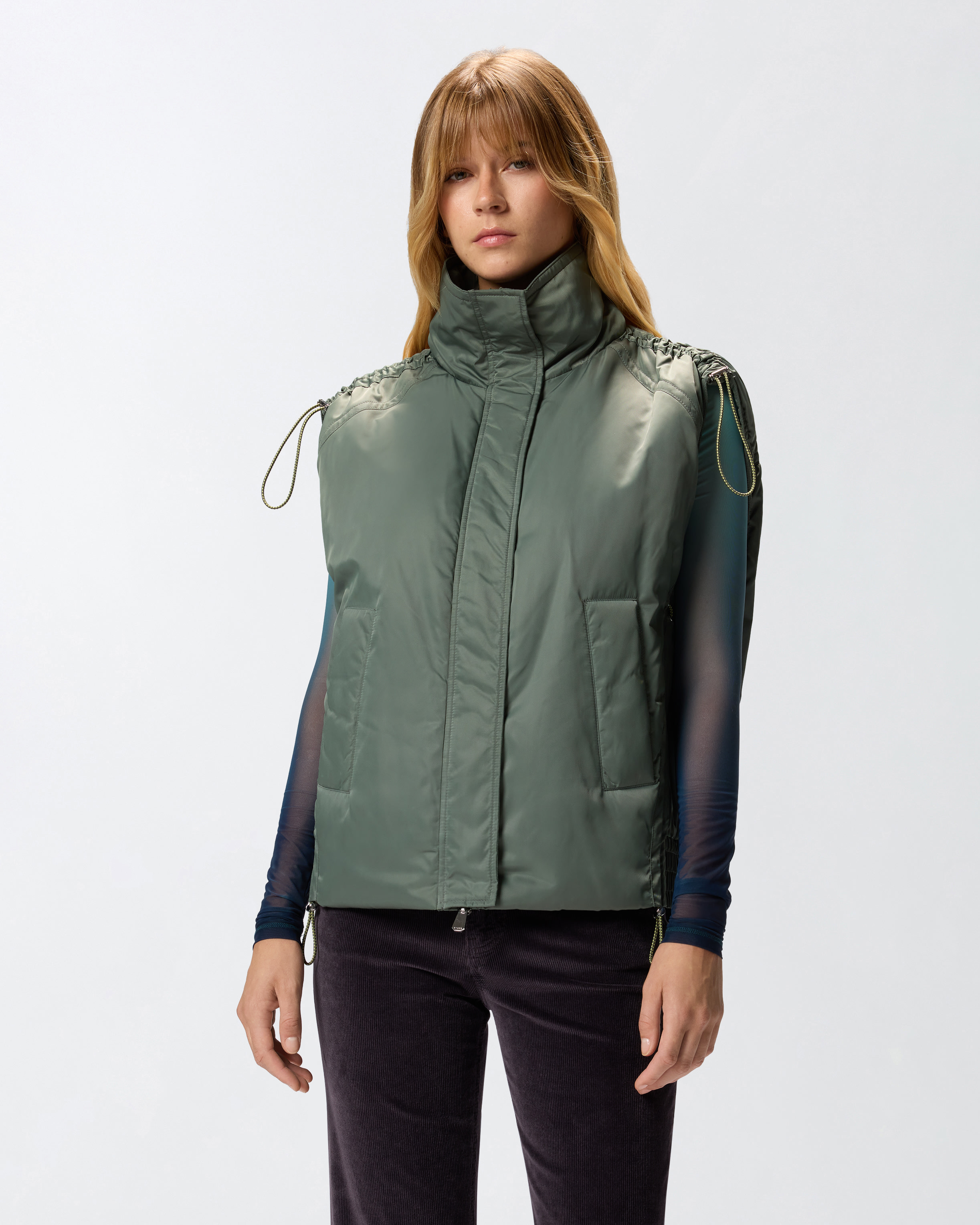 Sleeveless puffer vest in technical fabric PINKO Green