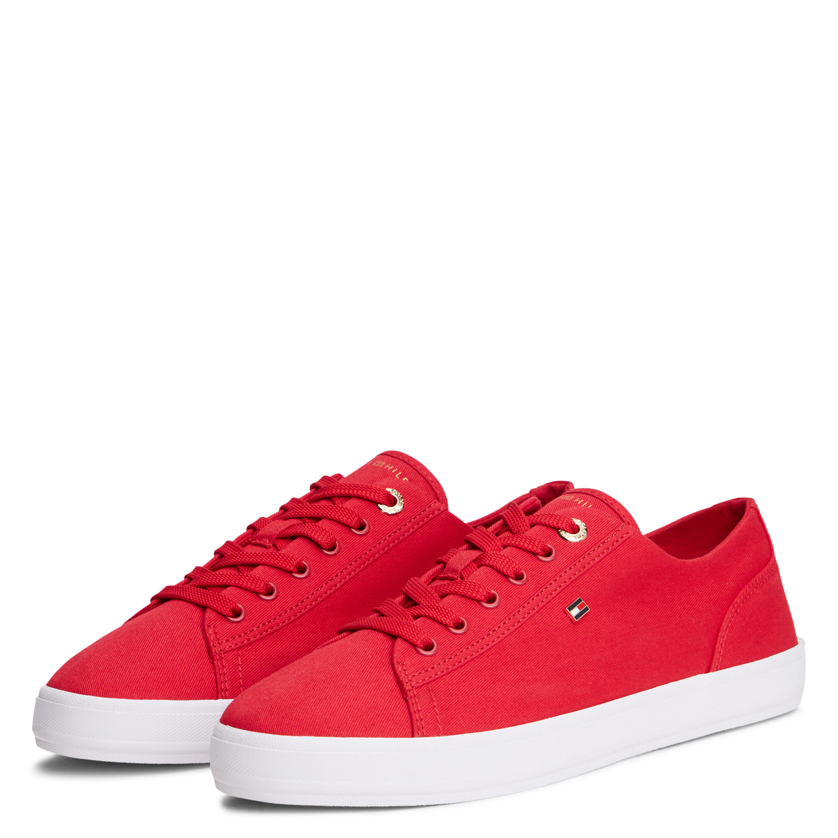 Plain low-top lace-up sneakers TOMMY HILFIGER Red