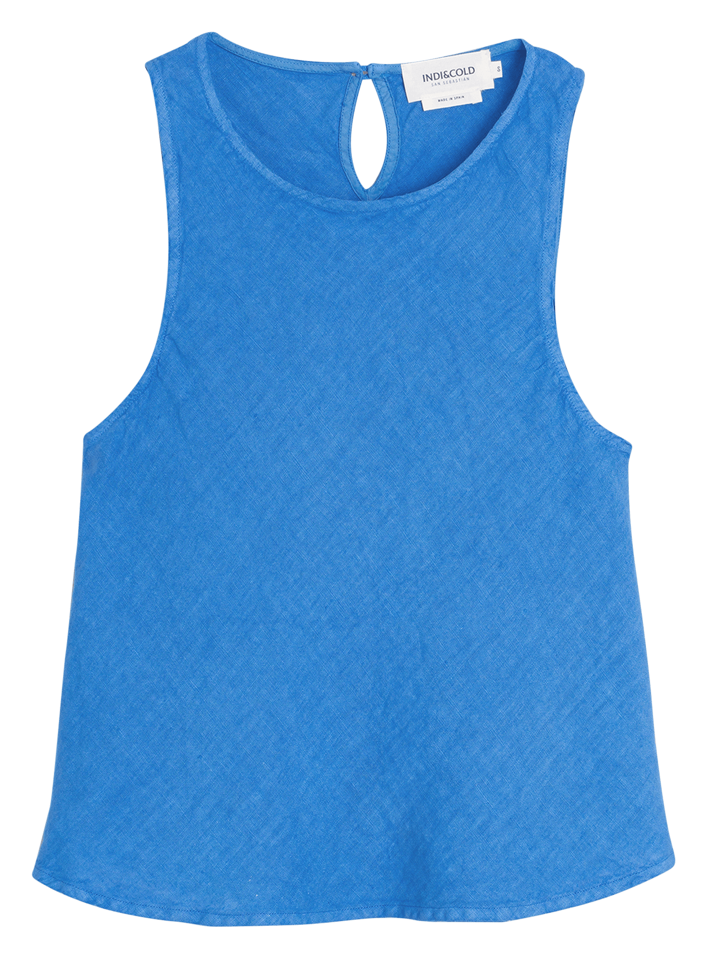 Leinen-Top mit ausgestellten 3/4-Ärmeln INDI & COLD Blau