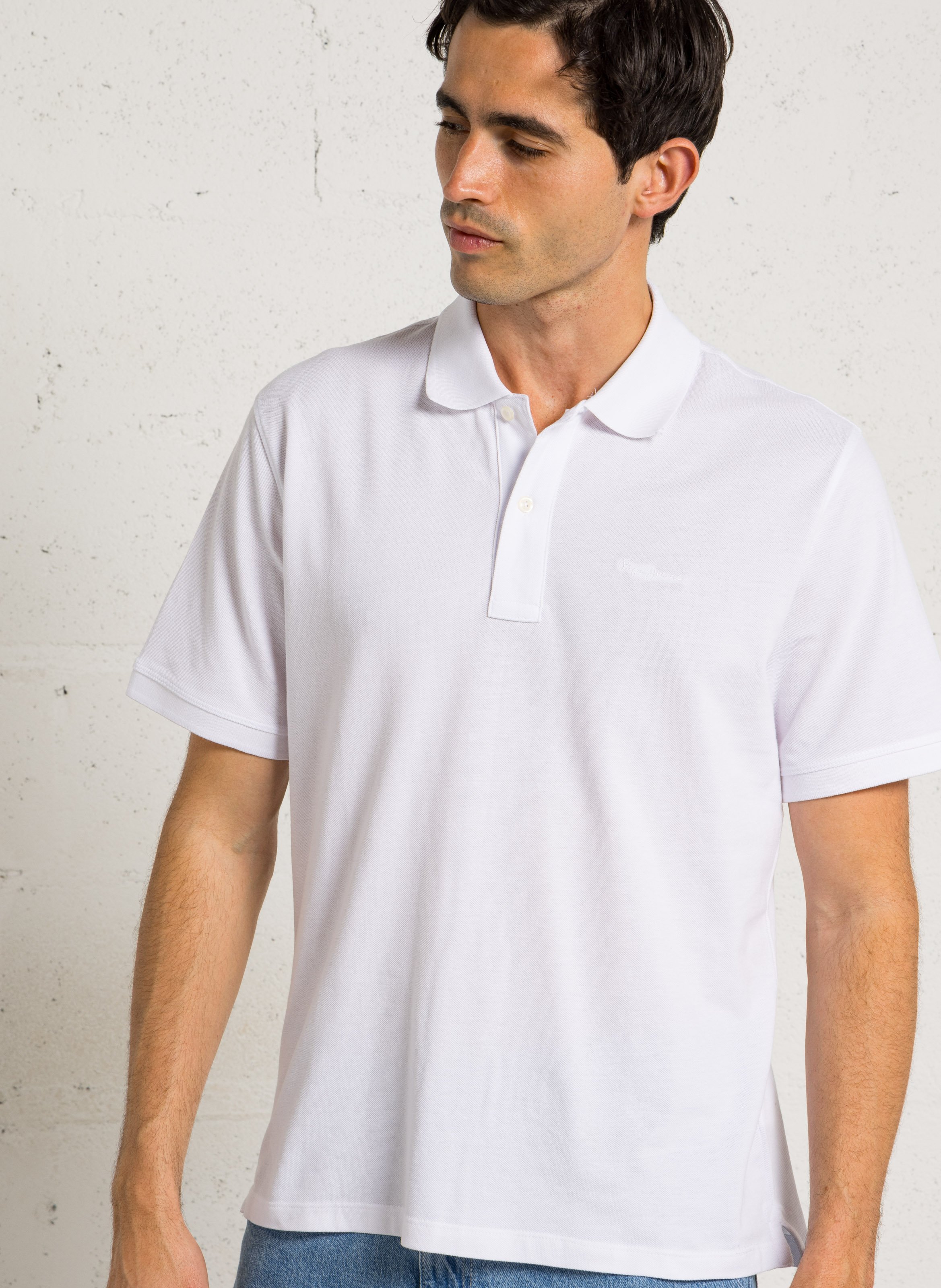 Embroidered cotton polo shirt PEPE JEANS White