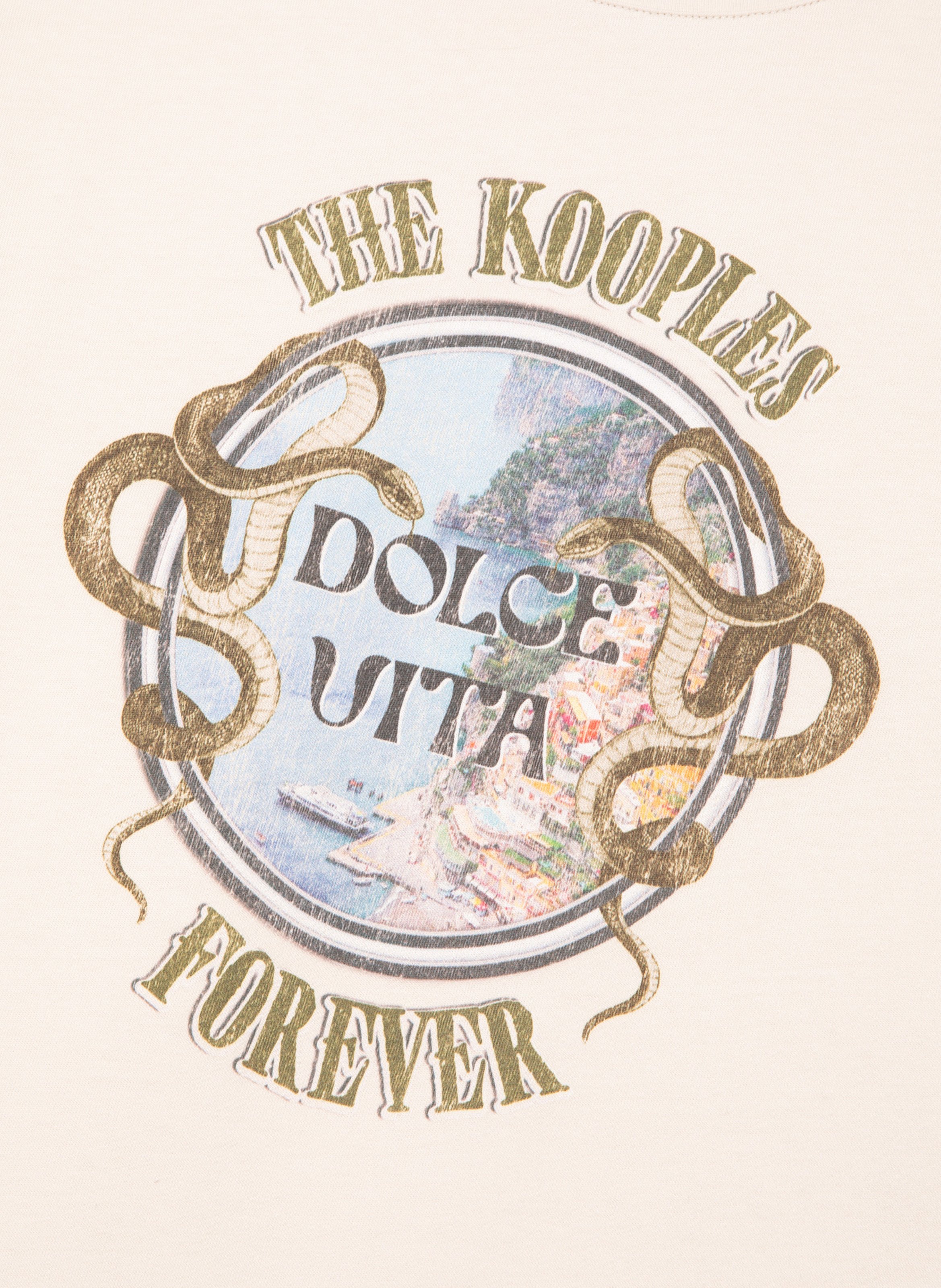 T-shirt with screen printing THE KOOPLES Beige