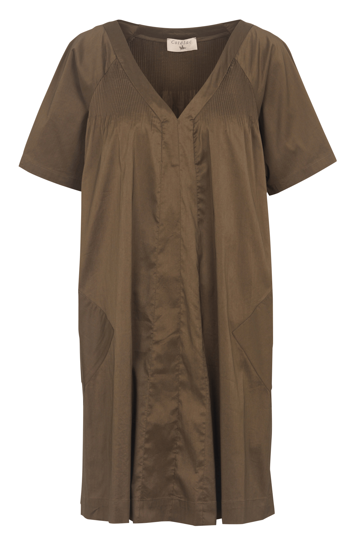 Korte jurk met kraag COTELAC Bruin