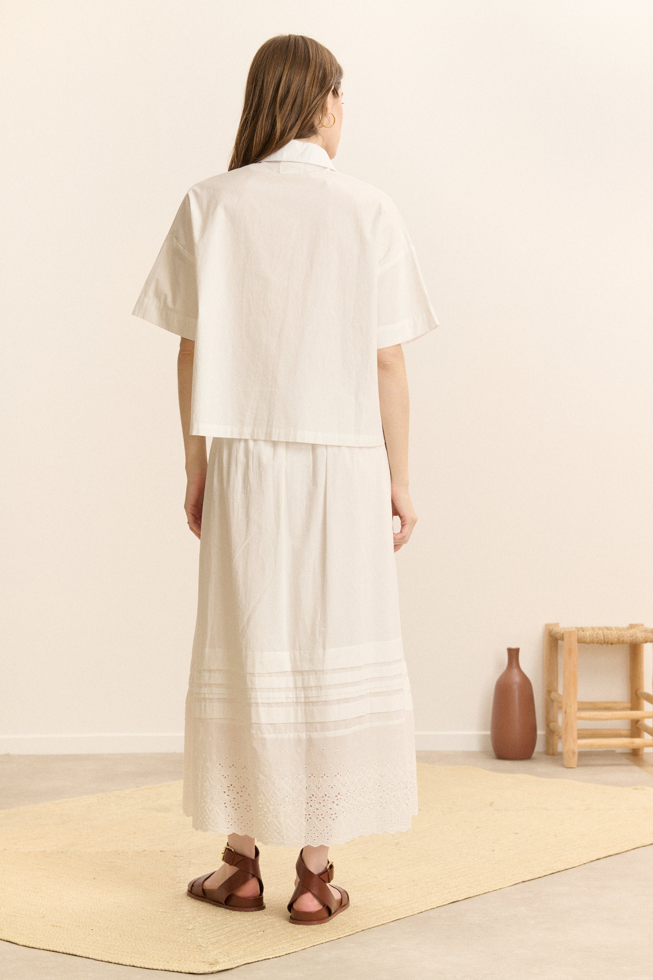 Short-sleeved poplin shirt GARANCE PARIS White