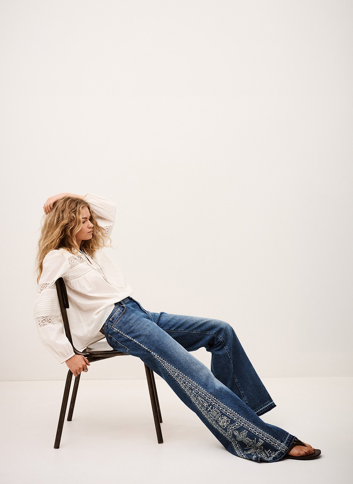 Jean bootcut en coton BA&SH Jean brut