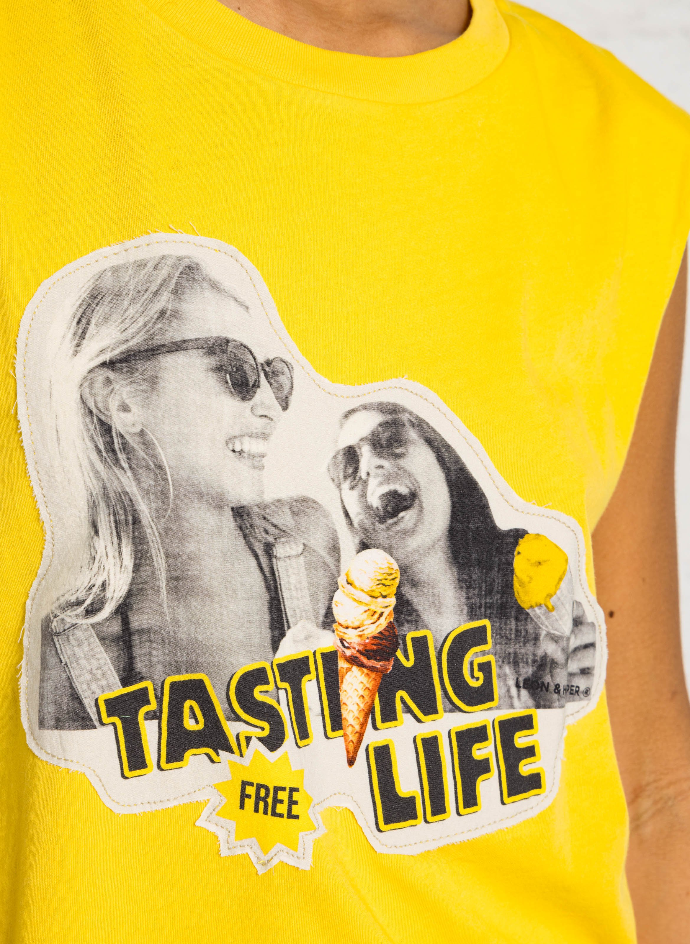 Débardeur col rond en coton bio LEON & HARPER Jaune