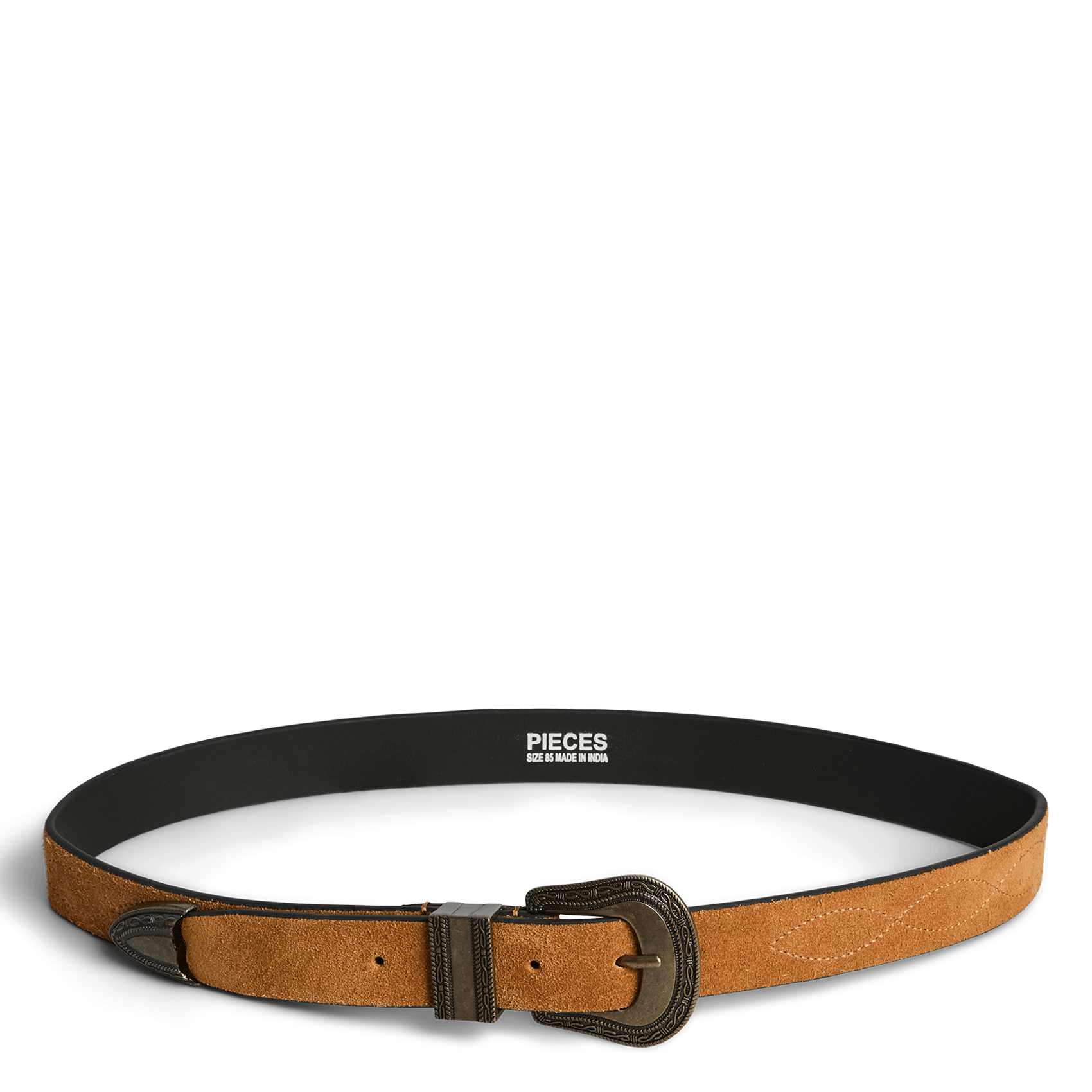 Ceinture en daim PIECES Brown