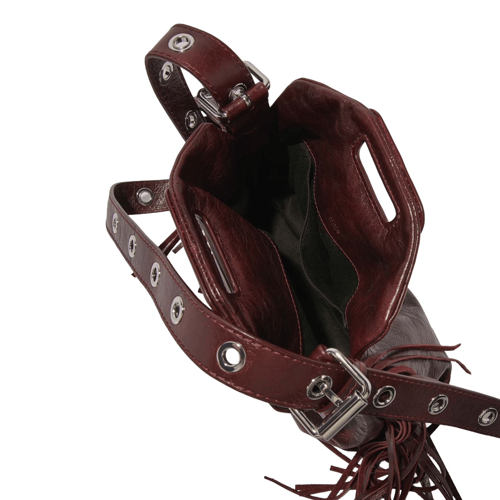 Sac bandoulière en cuir MAJE Rouge