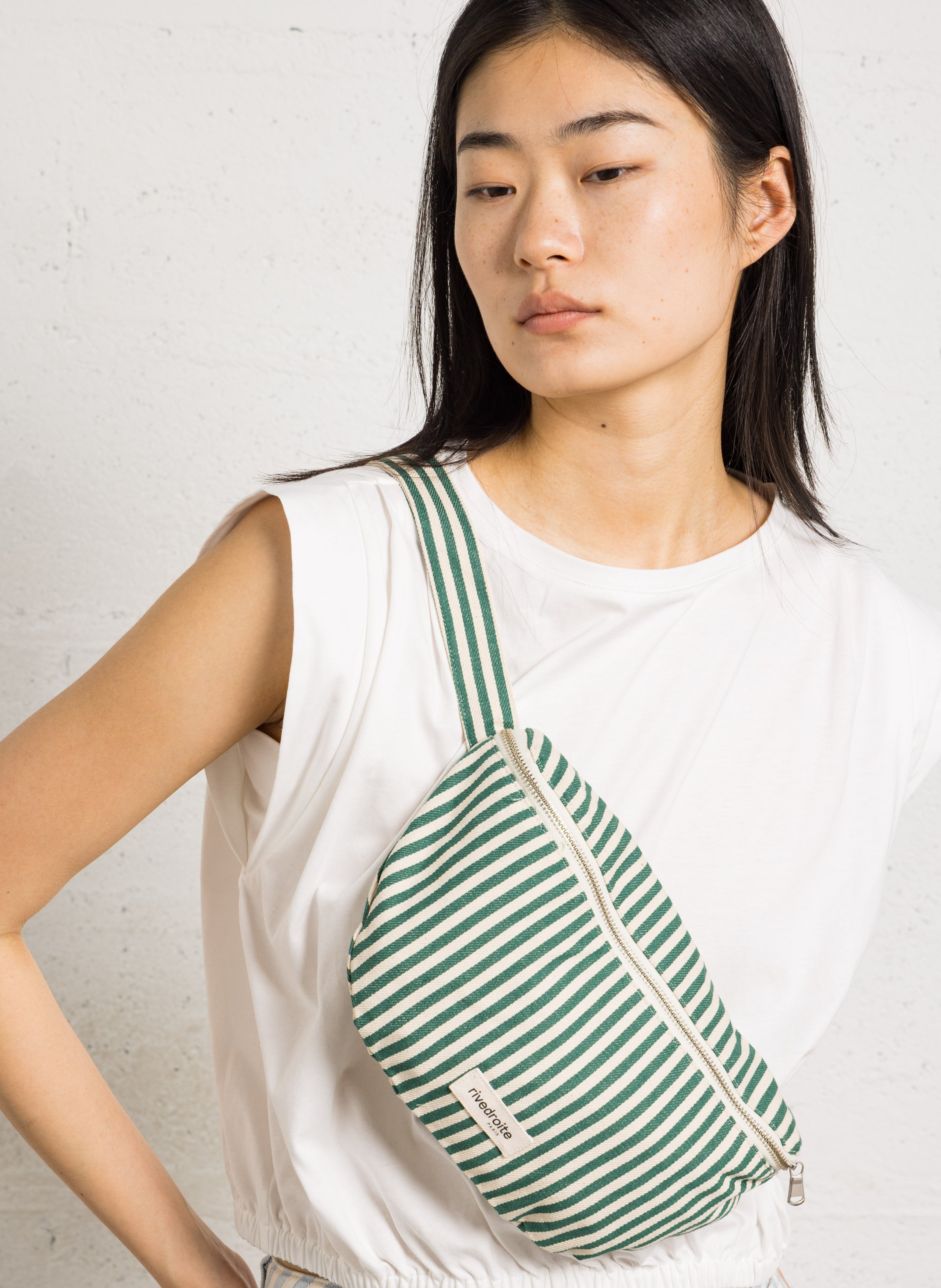 Sac banane en coton recyclé imprimé RIVEDROITE PARIS Multicolore