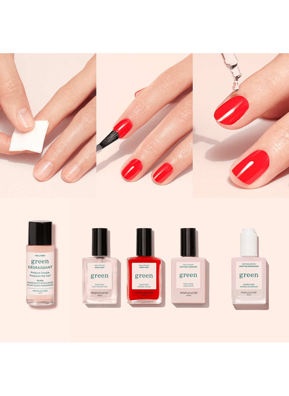 Kit system Green MANUCURIST Poppy red