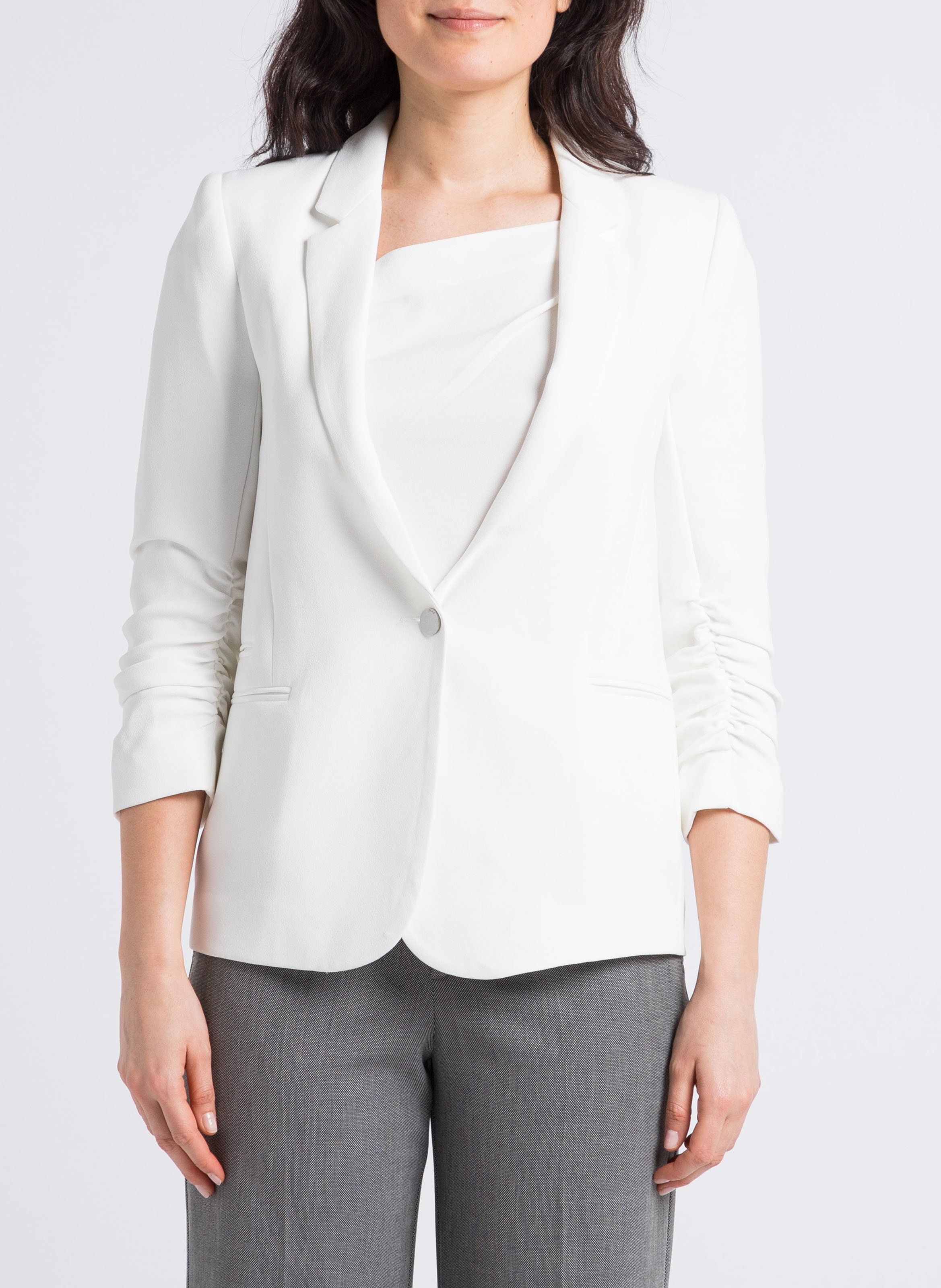 Gerade geschnittener Blazer aus Crêpe IKKS Weiss