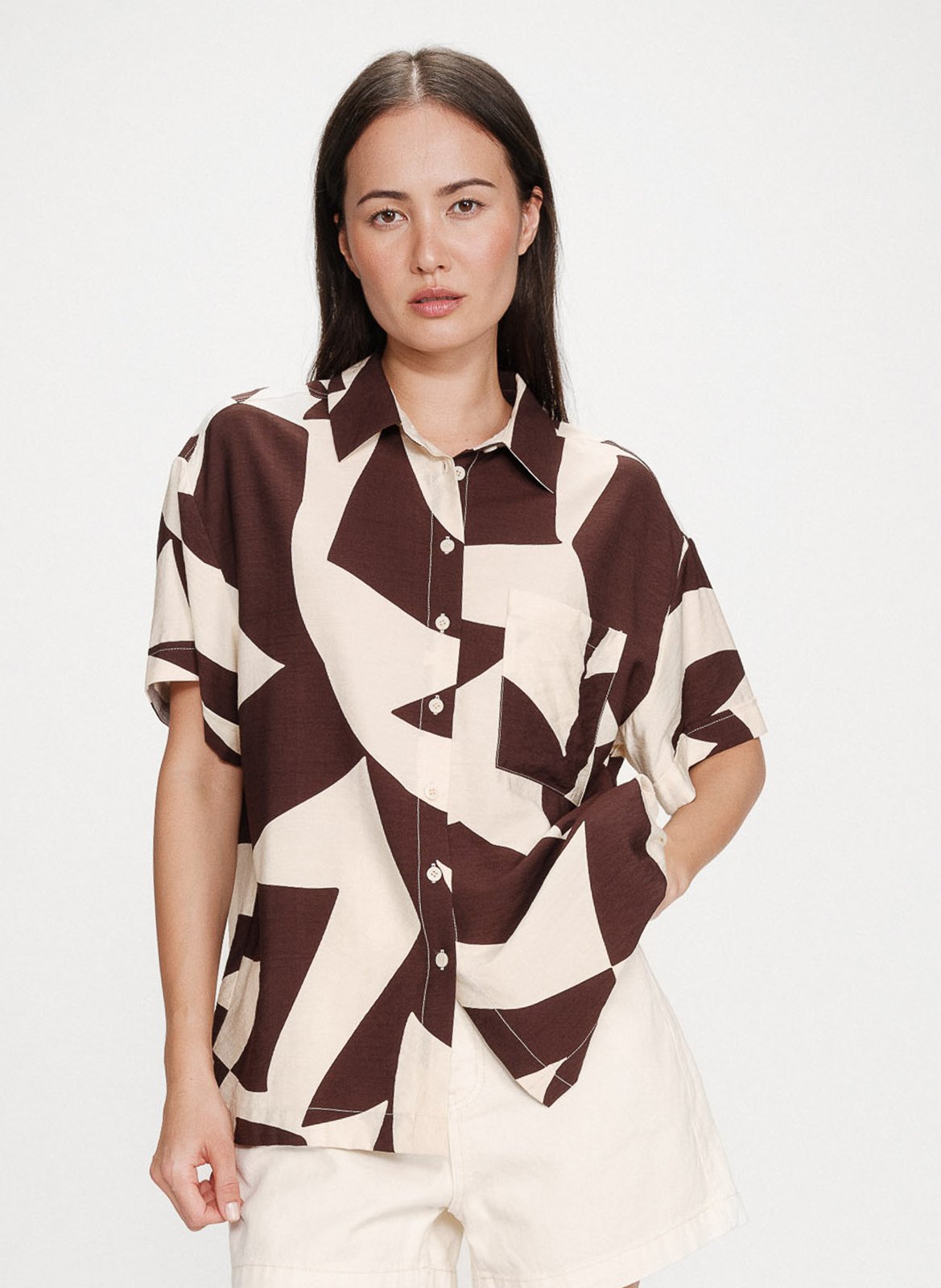 Straight printed shirt with classic collar GRACE ET MILA