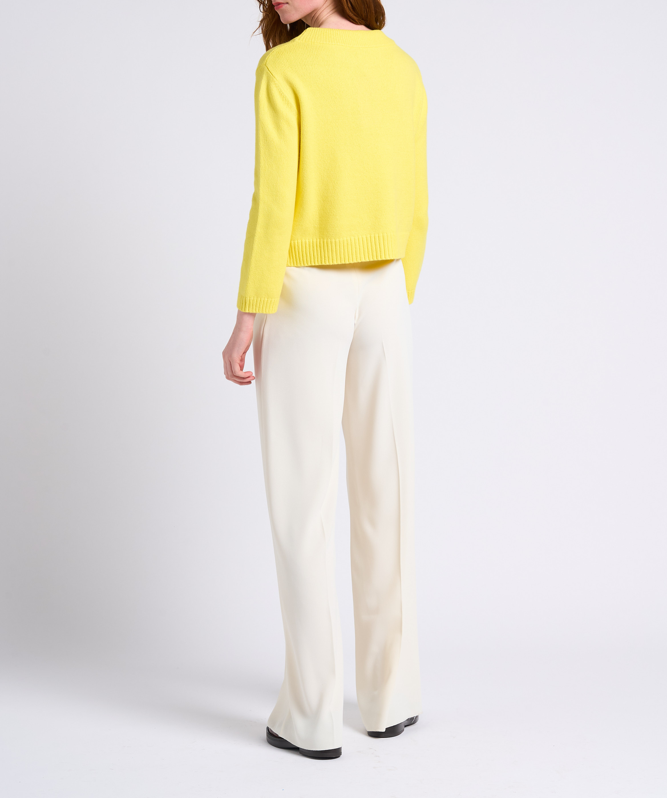 Kurzer Rundhalspullover aus Baumwoll-Mix MAX&Co. Gelb