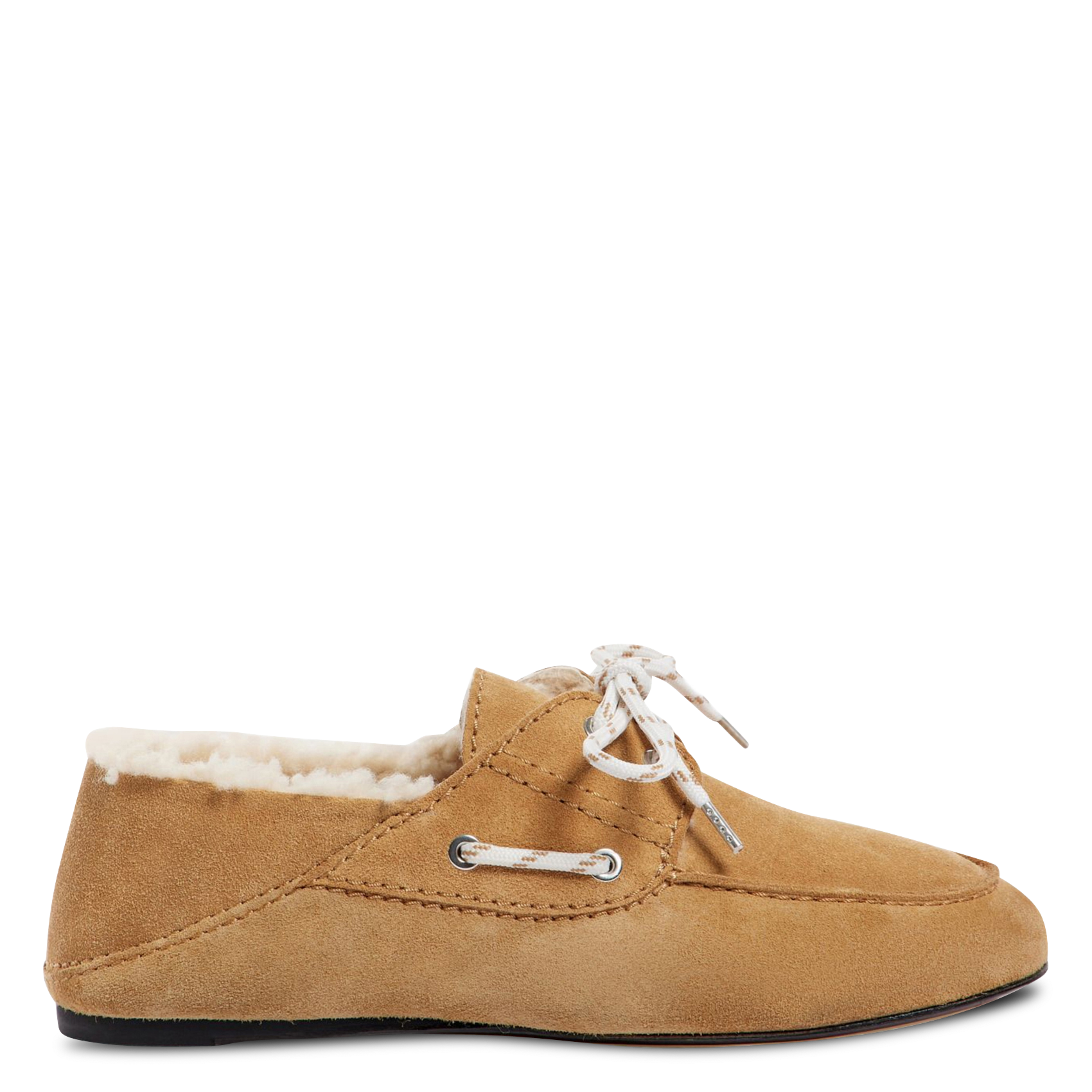 Effen leren mocassins met veters SANDRO Bruin