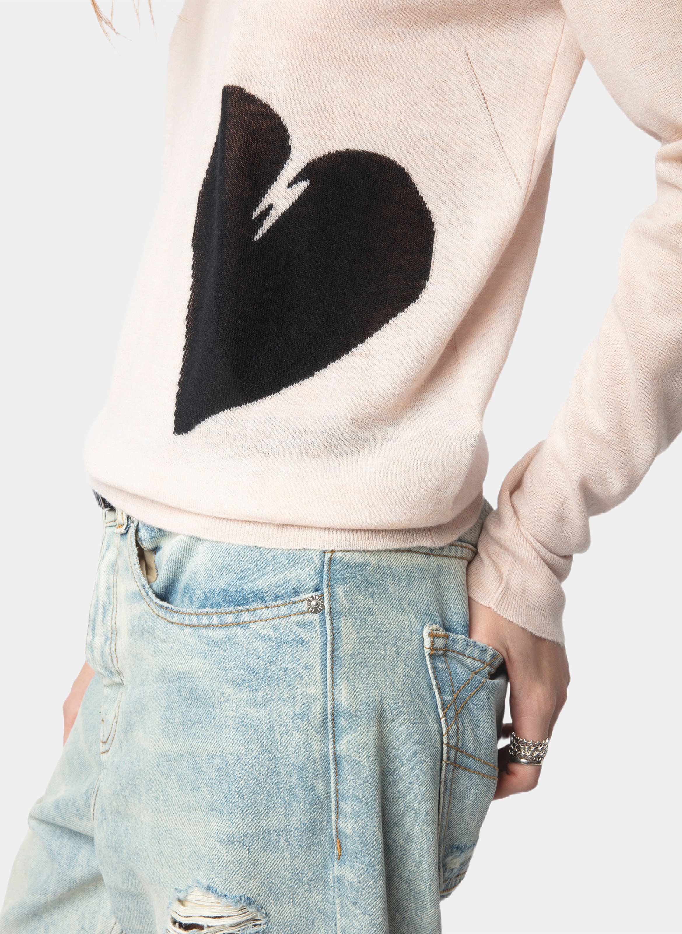 Pull droit imprimé en cachemire  ZADIG&VOLTAIRE Rose